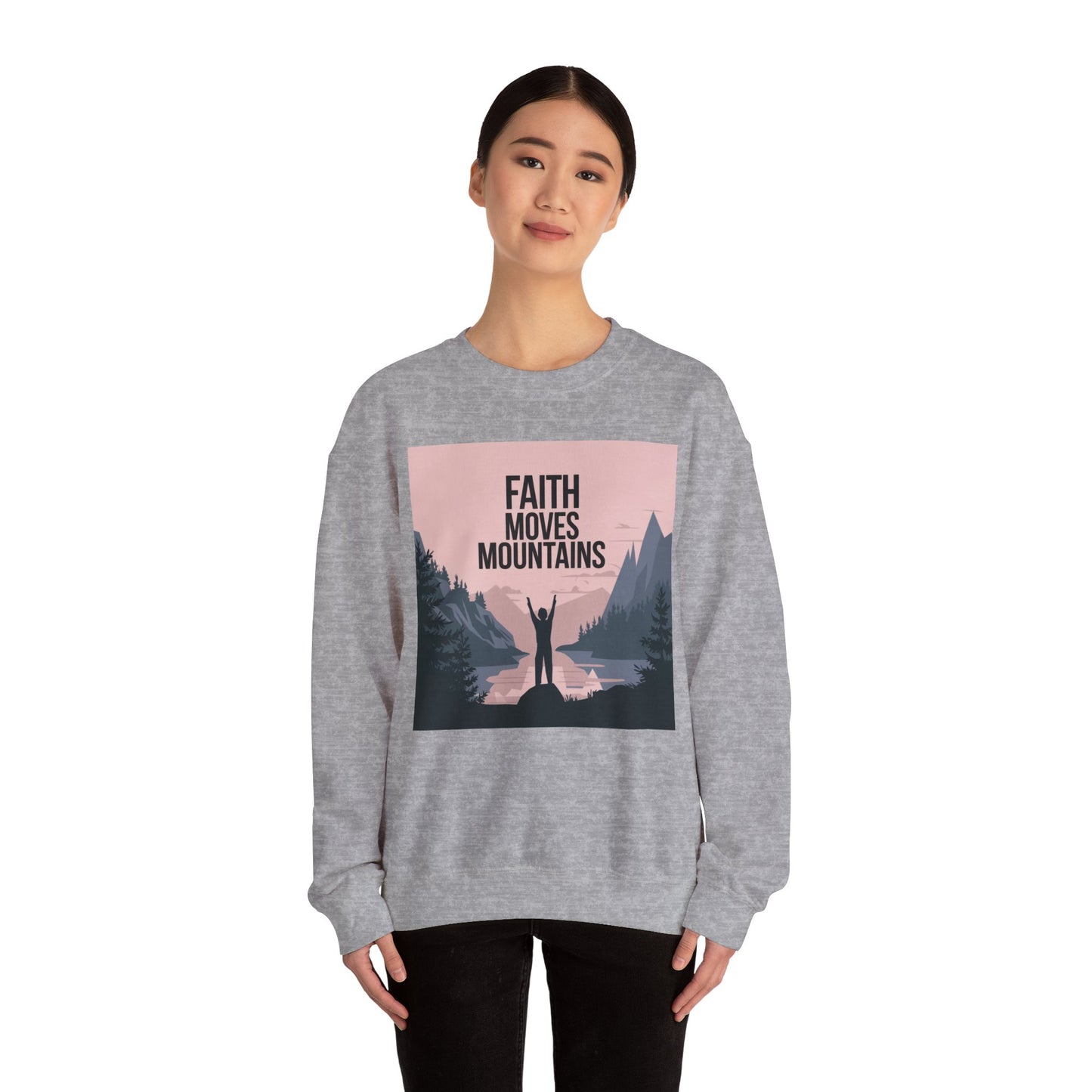 Faith Moves Mountains Unisex Heavy Blend™ Crewneck Sweatshirt