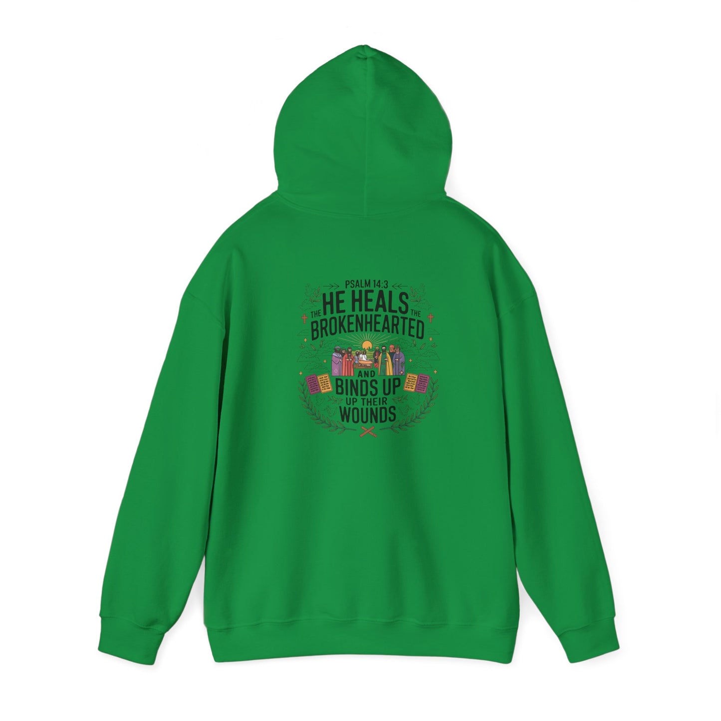 He Heals The Brokenhearted And Binds Up Their Wounds Unisex Heavy Blend™ Hooded Sweatshirt Hoodie