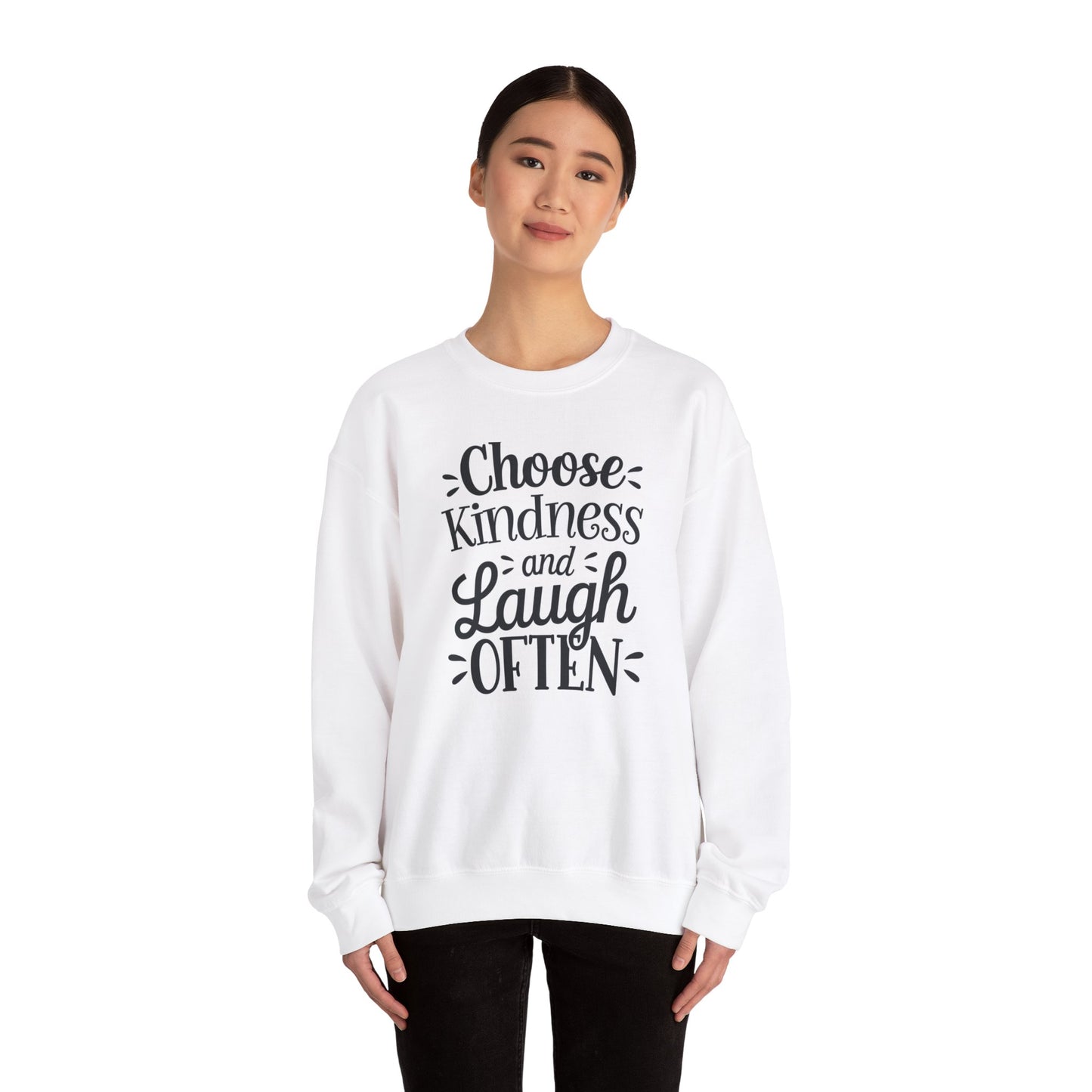 Choose Kindness And Laugh OFTEN Unisex Heavy Blend™ Crewneck Sweatshirt Gildan 18000