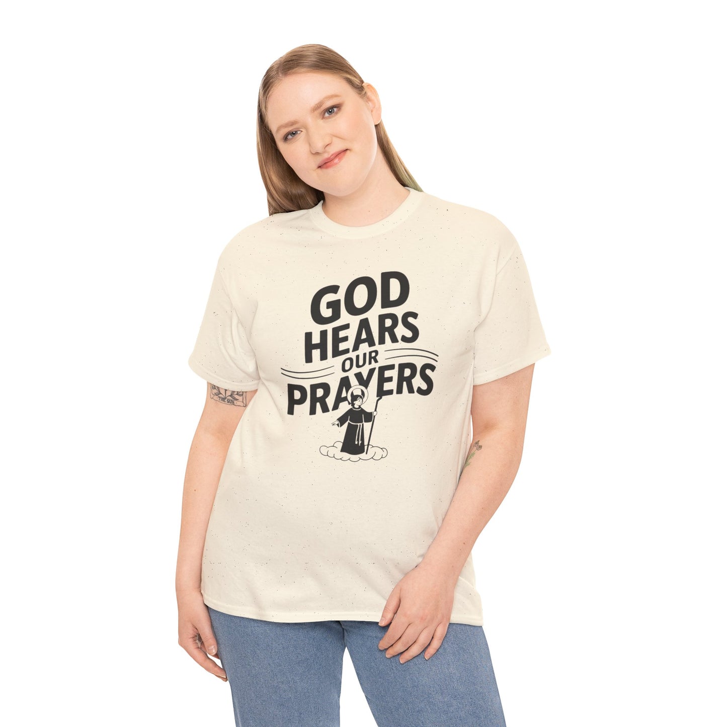 GOD Hears Our Prayers Unisex Heavy Cotton Tee