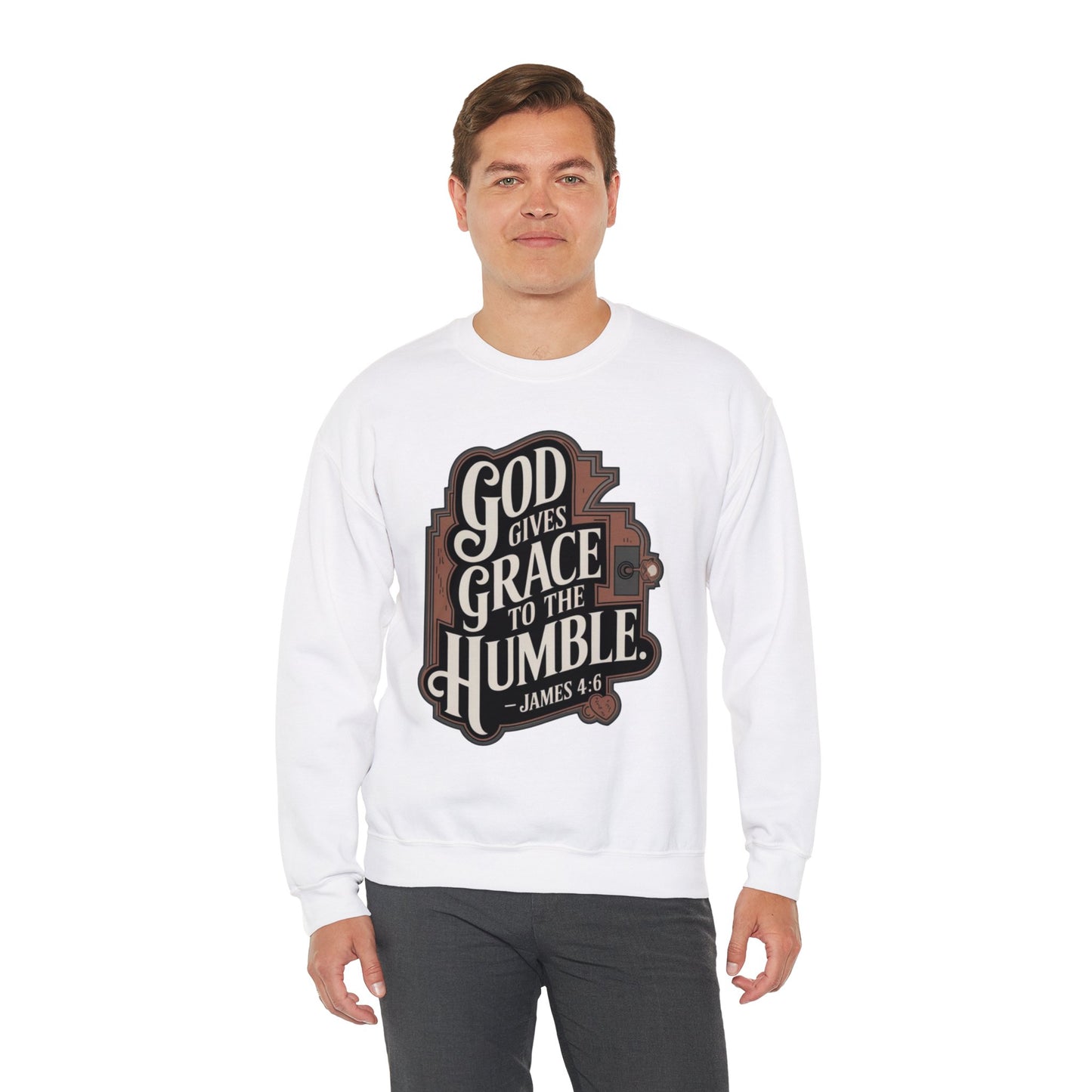 GOD Gives Grace To The Humble Sweatshirt Unisex Heavy Blend™ Crewneck