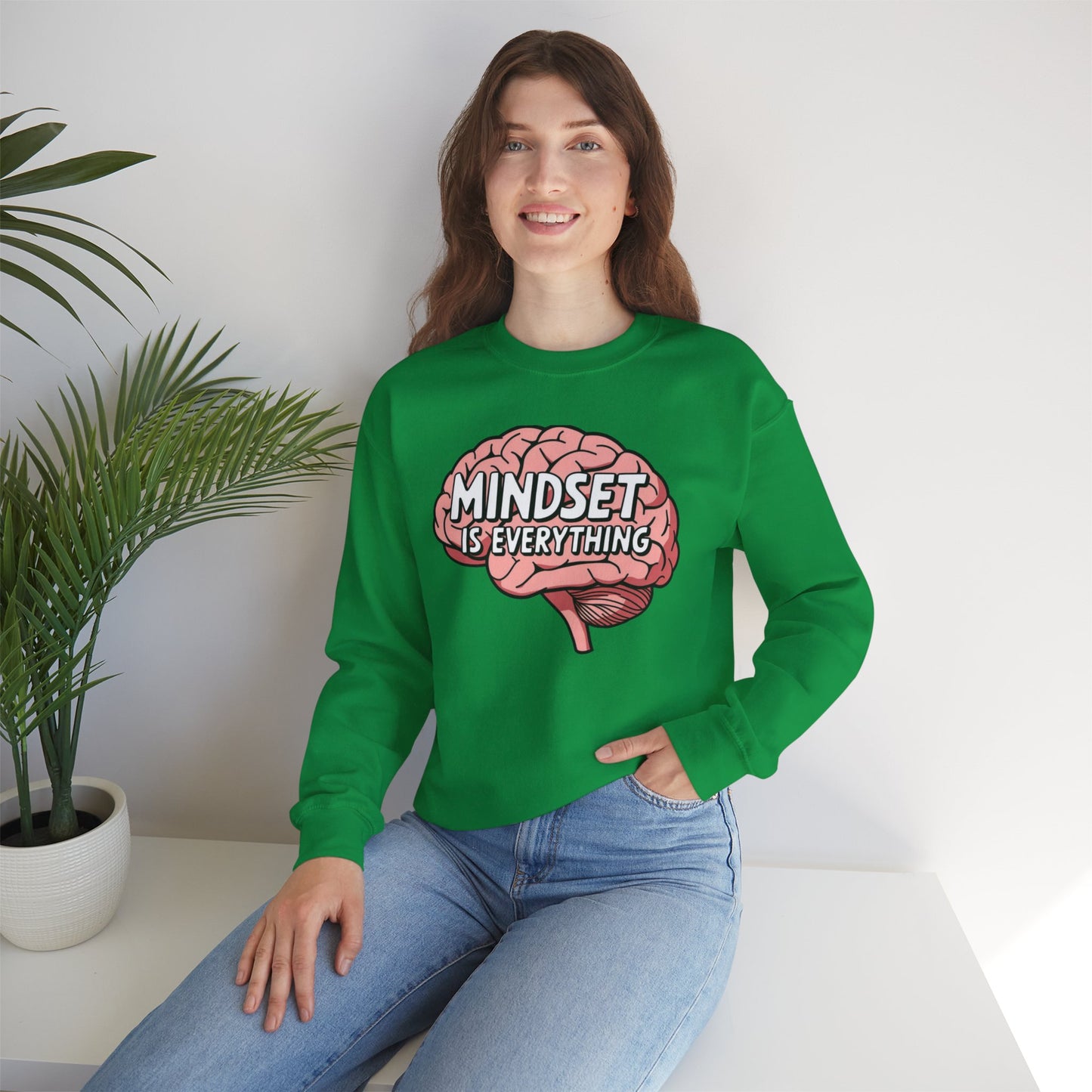 Mind Set Is Everything Unisex Heavy Blend™ Crewneck Sweatshirt Gildan 18000