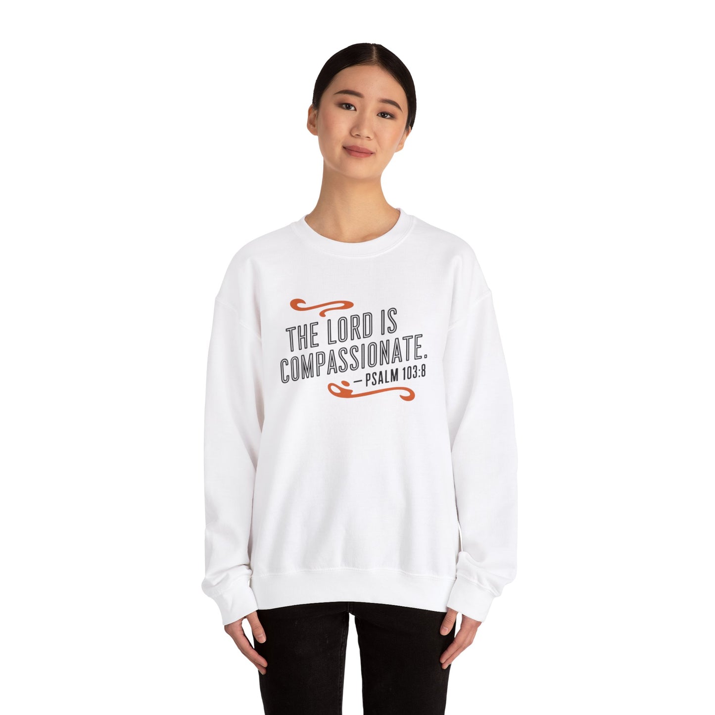 The LORD Is Compassionate Unisex Heavy Blend™ Crewneck Sweatshirt