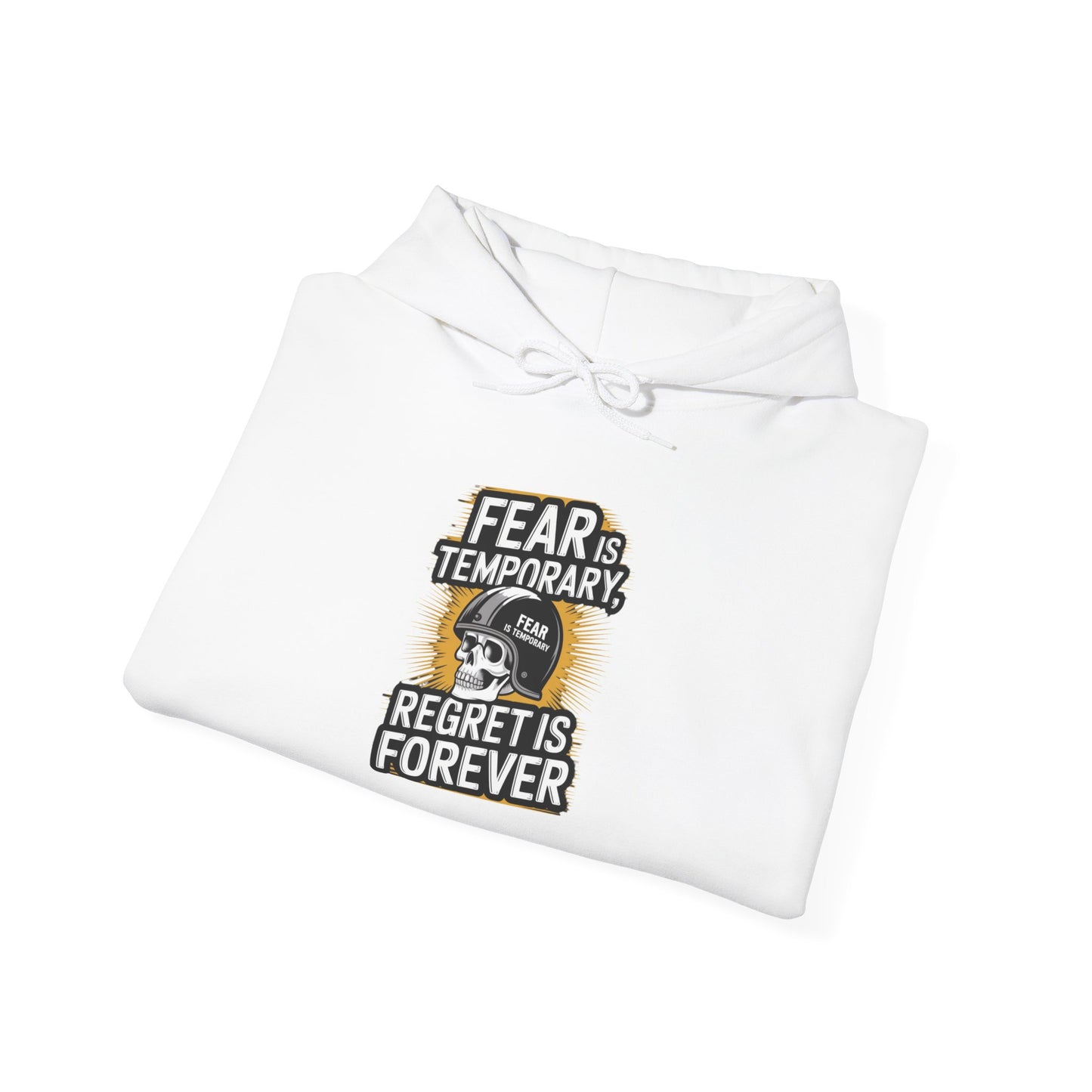 Fear Is Temporary, Regret Is Forever Unisex Heavy Blend™ Hoodie, Hooded Sweatshirt Gildan 18500