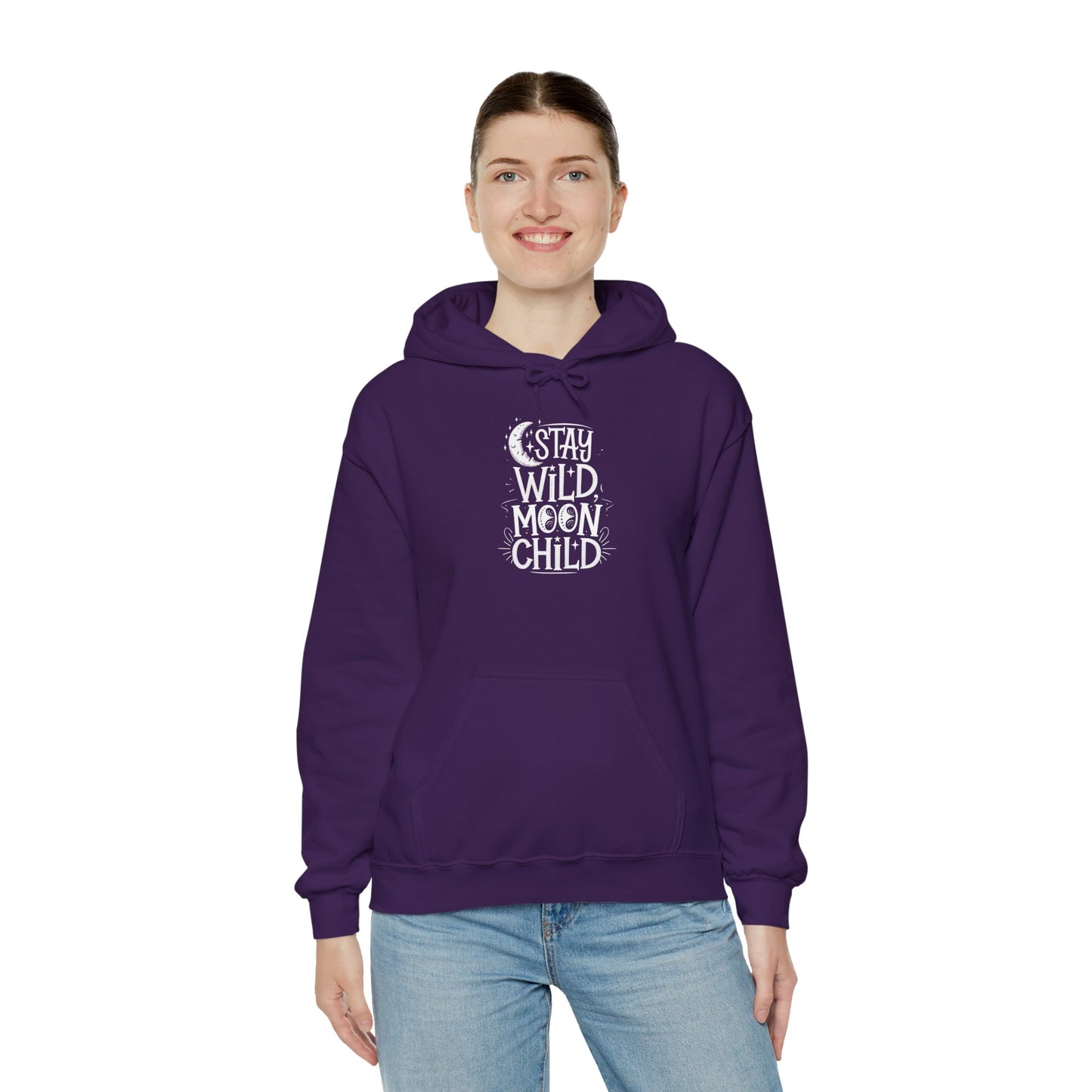 Stay Wild Moon Child Unisex Heavy Blend™ Hooded Sweatshirt Hoodie Gildan 18500