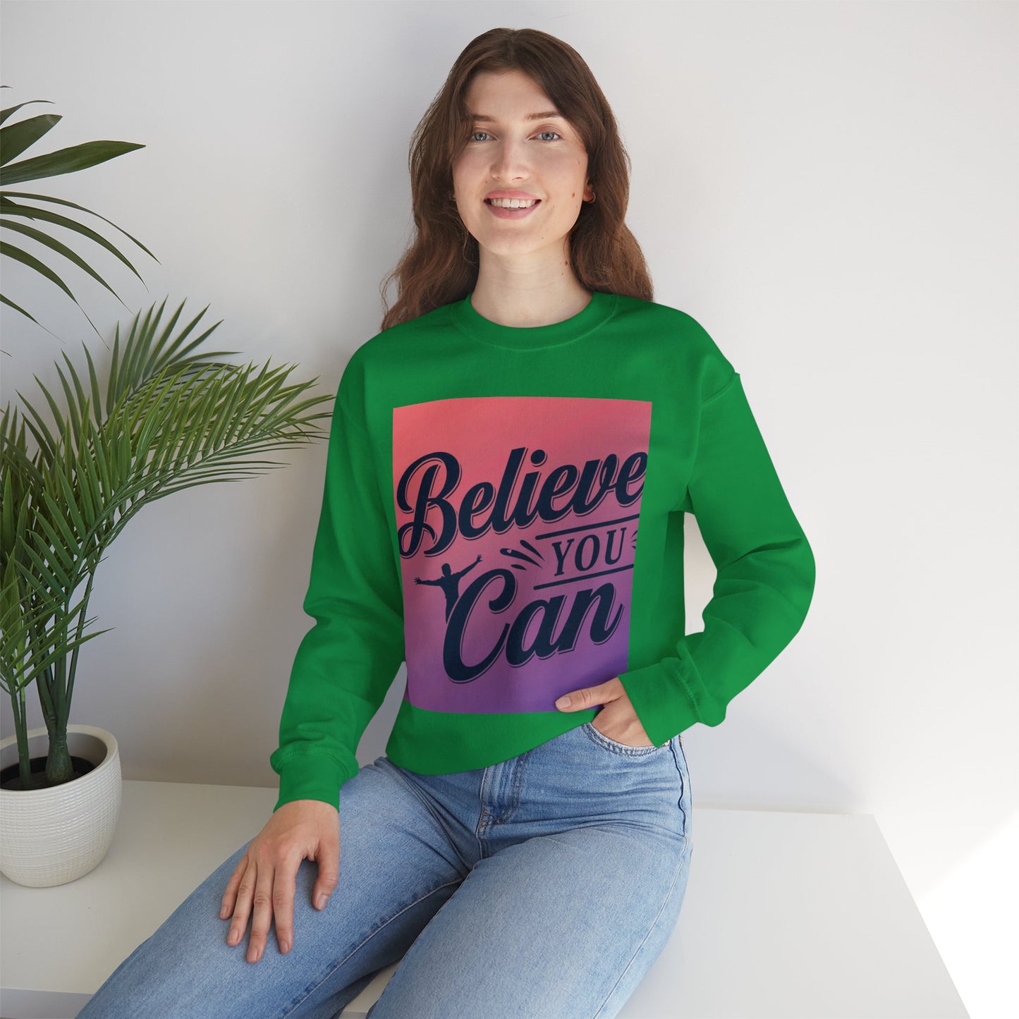 Believe You Can Unisex Heavy Blend™ Crewneck Sweatshirt Gildan 18000