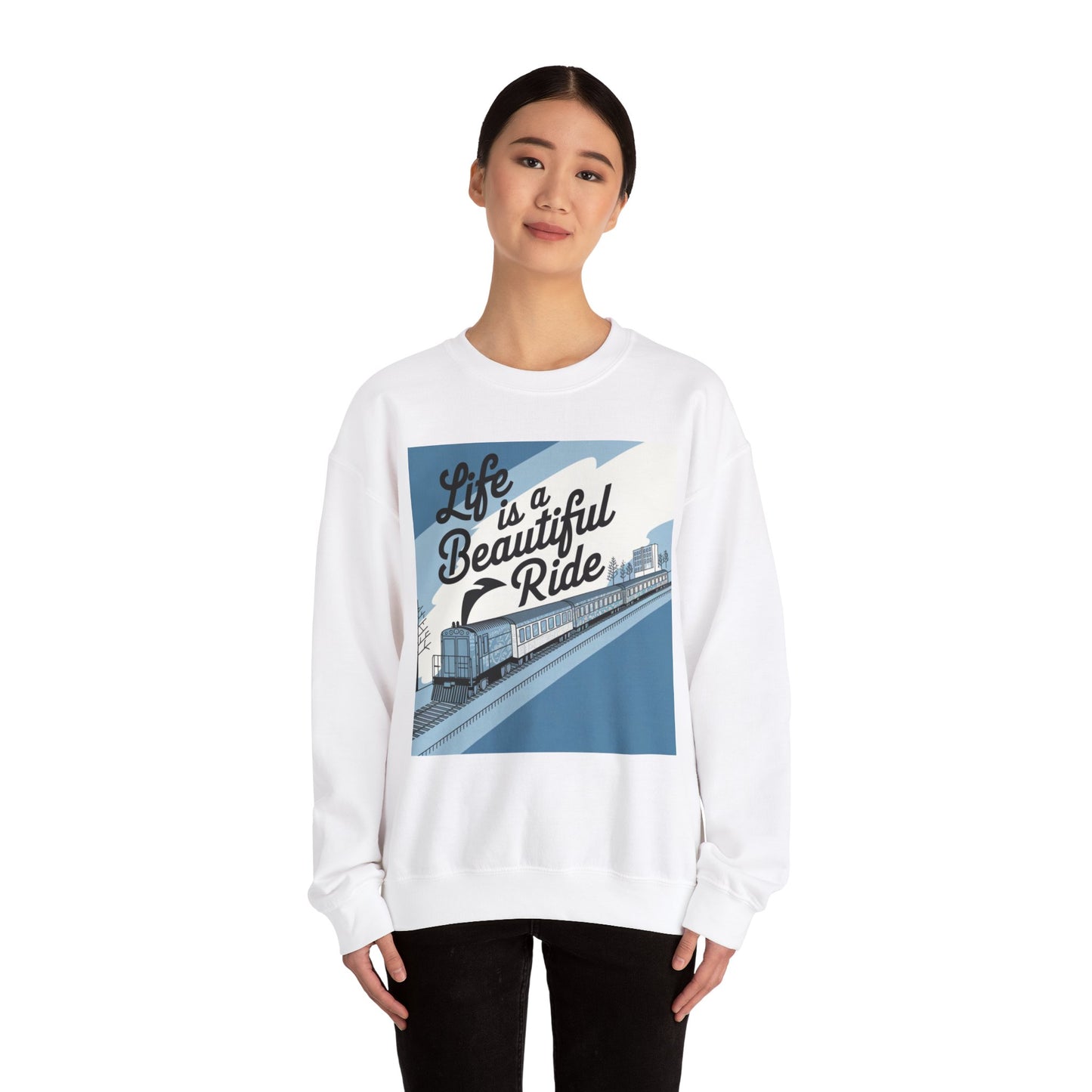 Life Is A Beautiful Ride Unisex Heavy Blend™ Crewneck Sweatshirt Gildan 18000