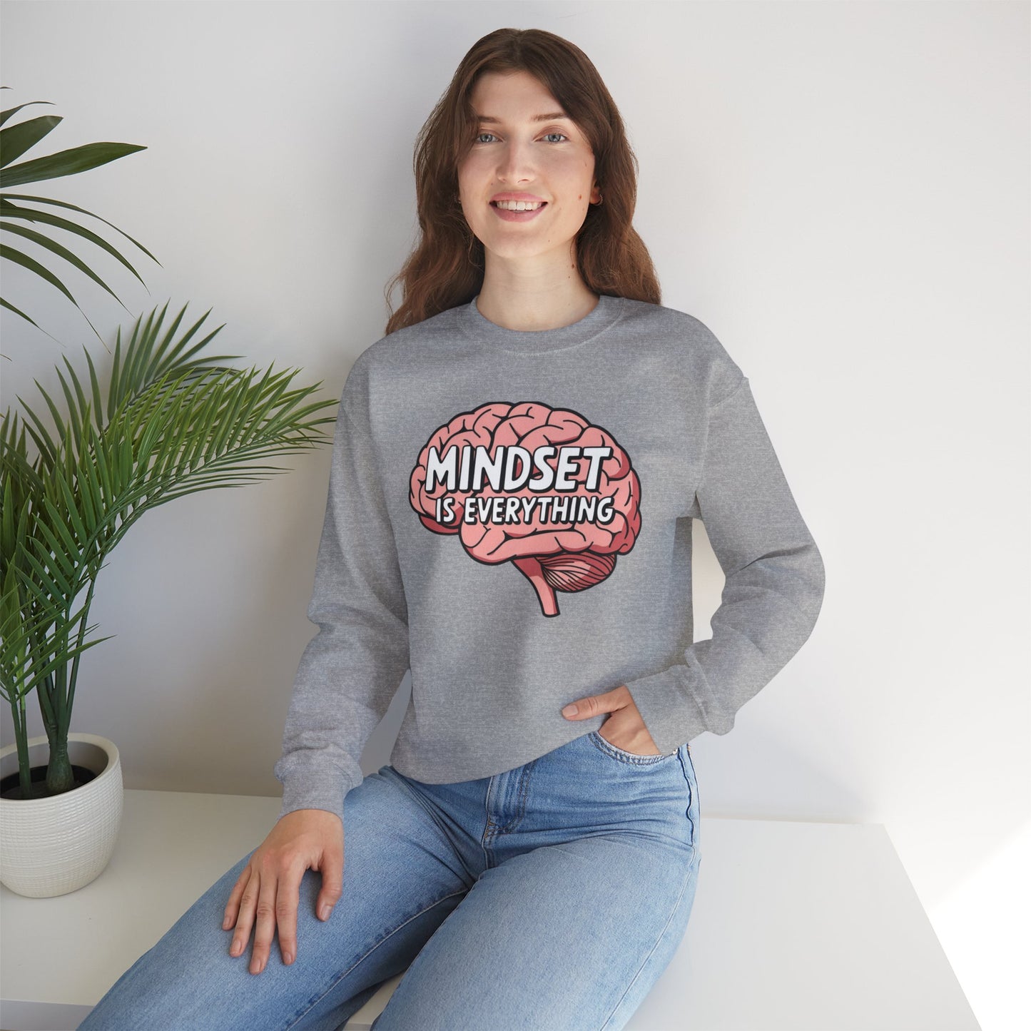 Mind Set Is Everything Unisex Heavy Blend™ Crewneck Sweatshirt Gildan 18000