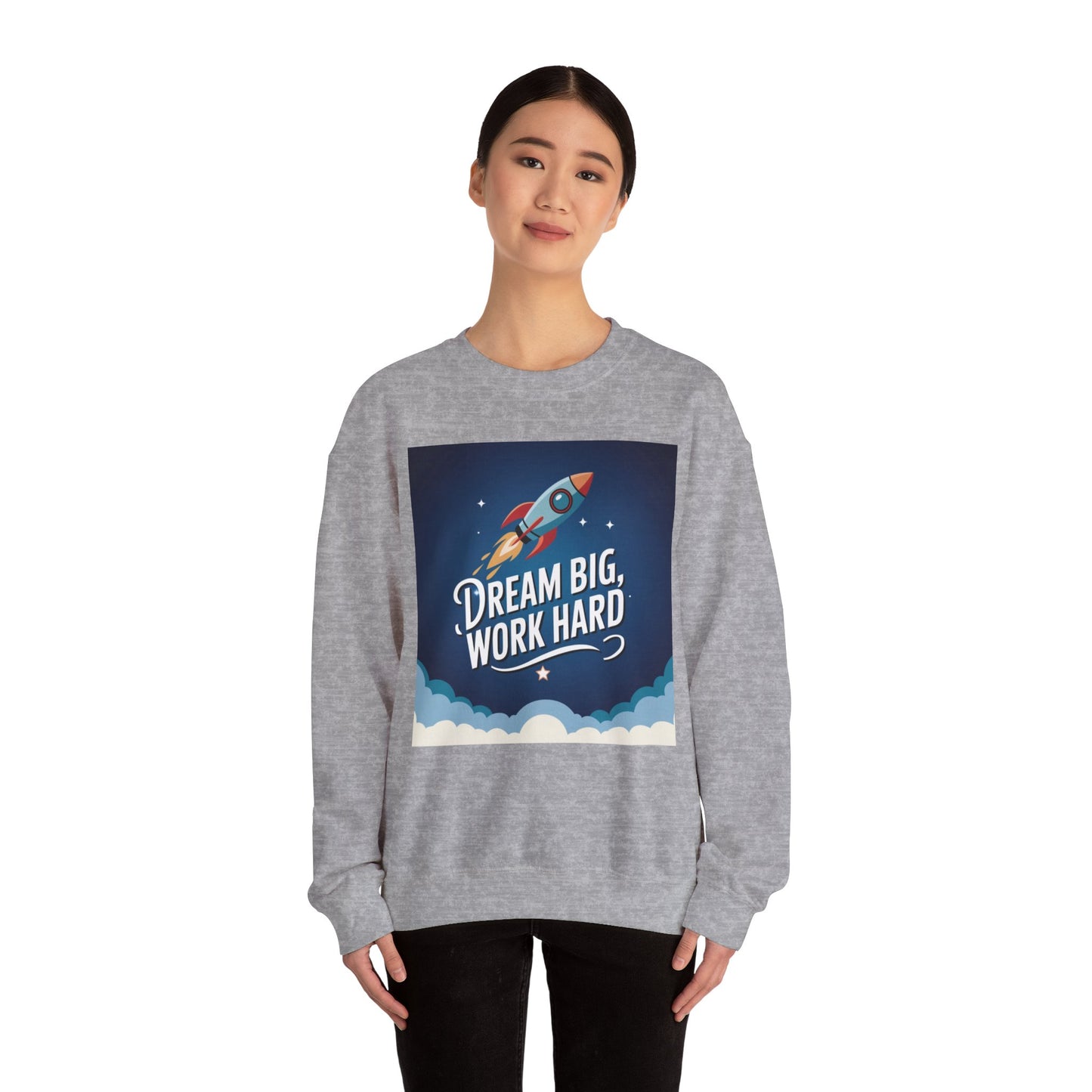 Dream Big Work Hard Unisex Heavy Blend™ Crewneck Sweatshirt Gildan 18000