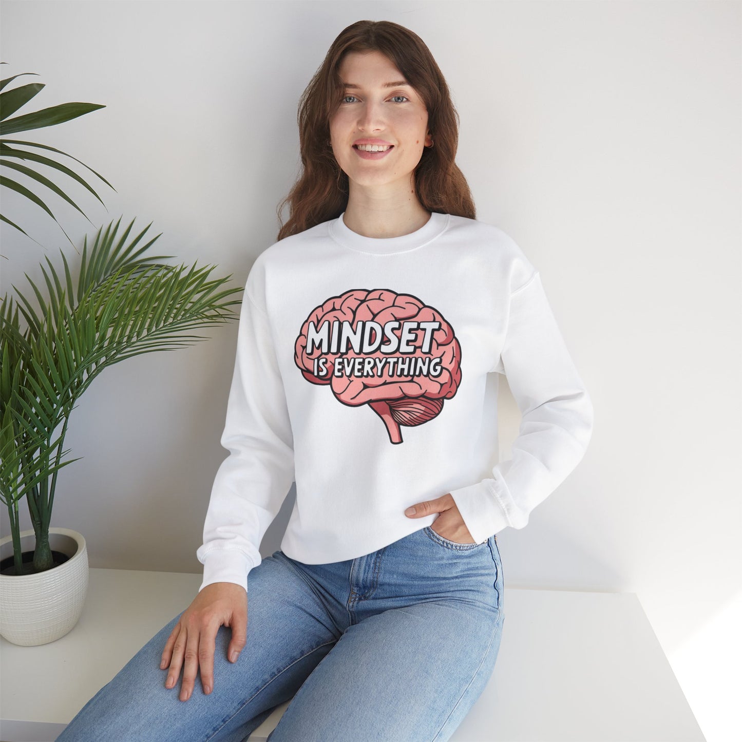 Mind Set Is Everything Unisex Heavy Blend™ Crewneck Sweatshirt Gildan 18000