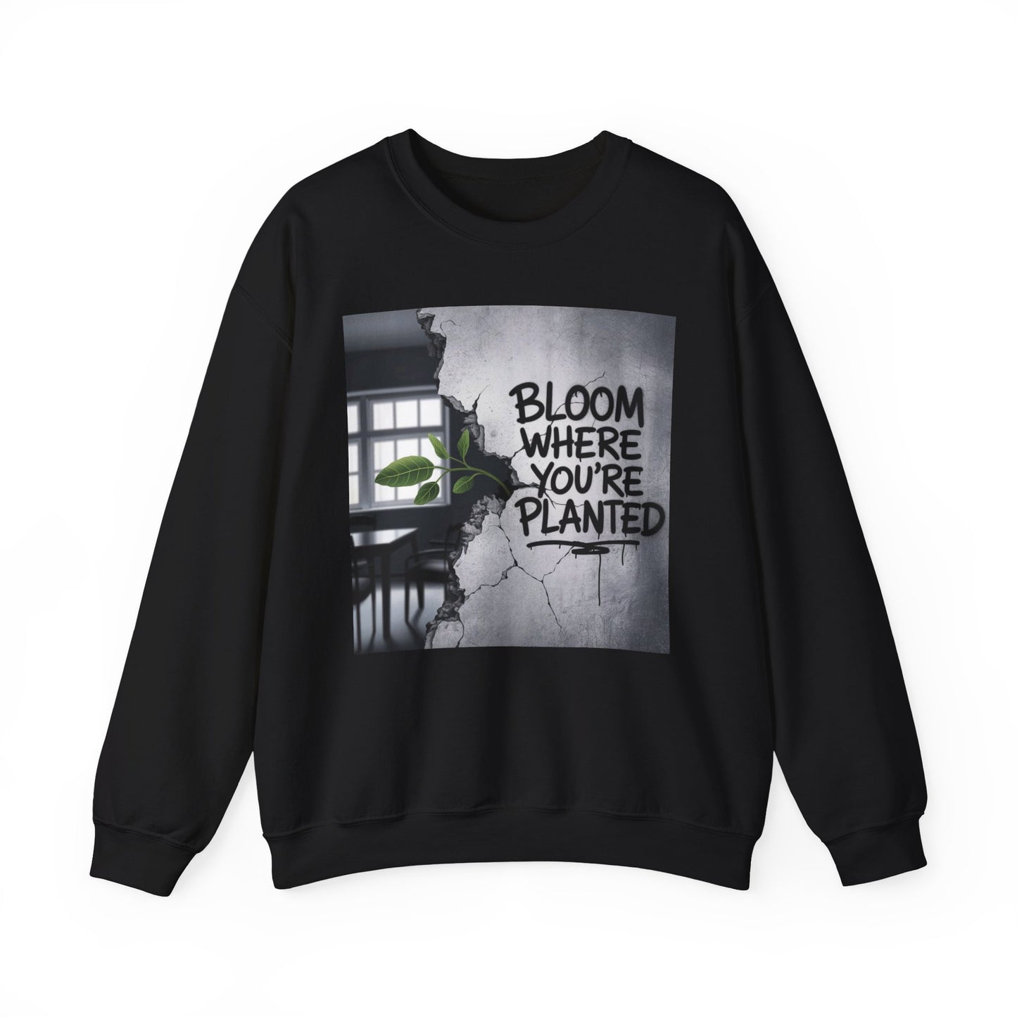 Bloom Where You Are Planted Unisex Heavy Blend™ Crewneck Sweatshirt Gildan 18000