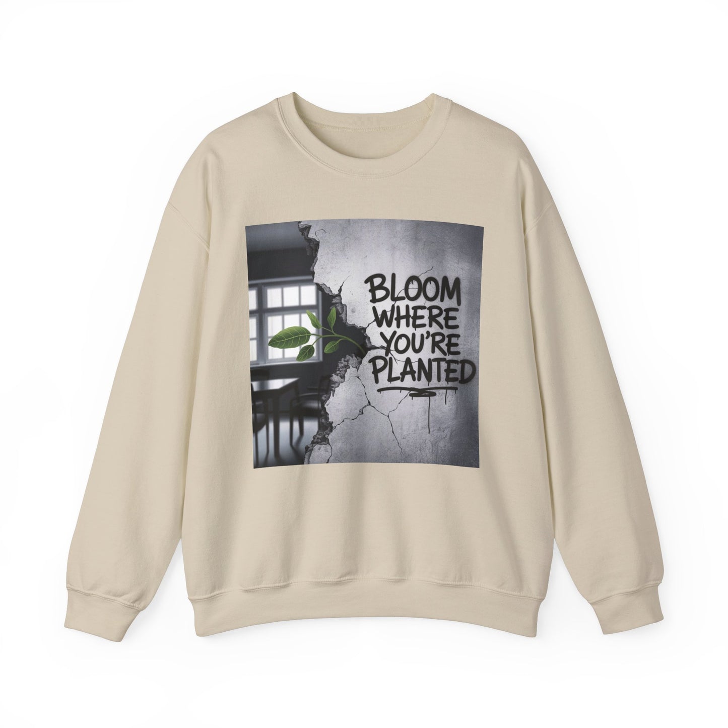 Bloom Where You Are Planted Unisex Heavy Blend™ Crewneck Sweatshirt Gildan 18000