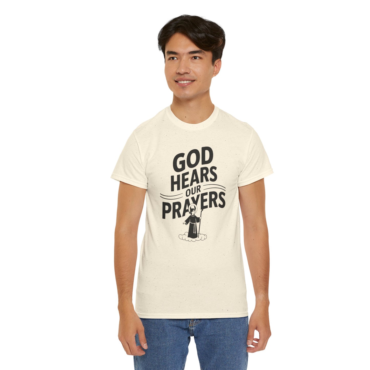 GOD Hears Our Prayers Unisex Heavy Cotton Tee