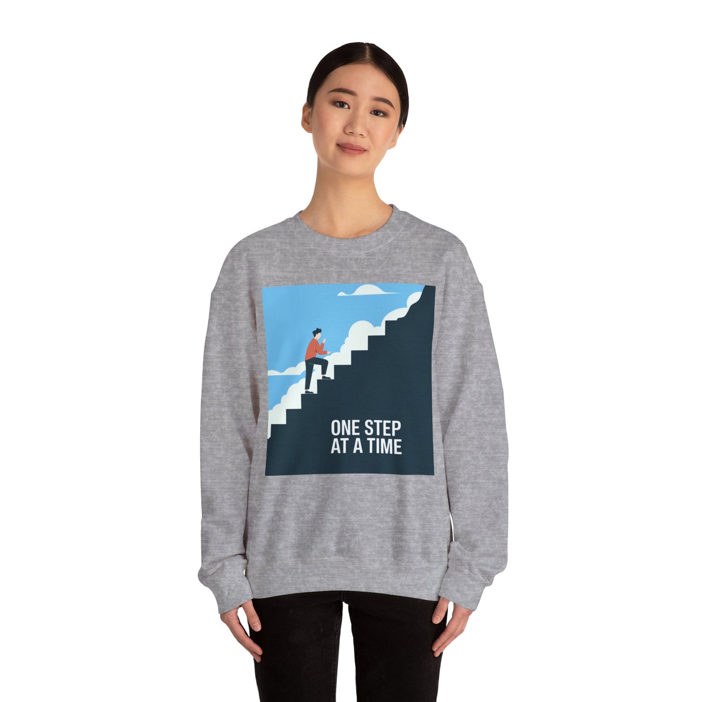 One Step At A Time Unisex Heavy Blend™ Crewneck Sweatshirt Gildan 18000