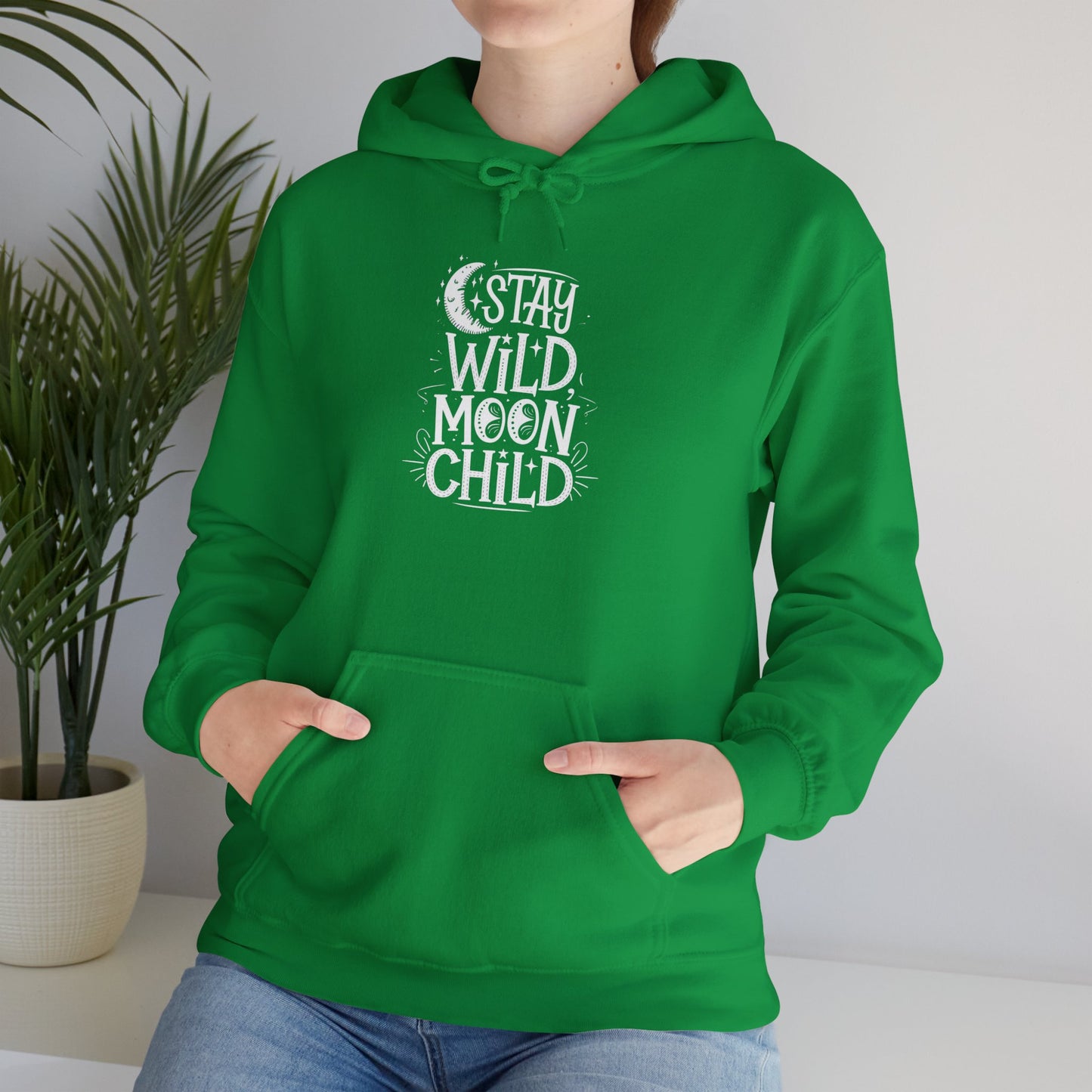 Stay Wild Moon Child Unisex Heavy Blend™ Hooded Sweatshirt Hoodie Gildan 18500