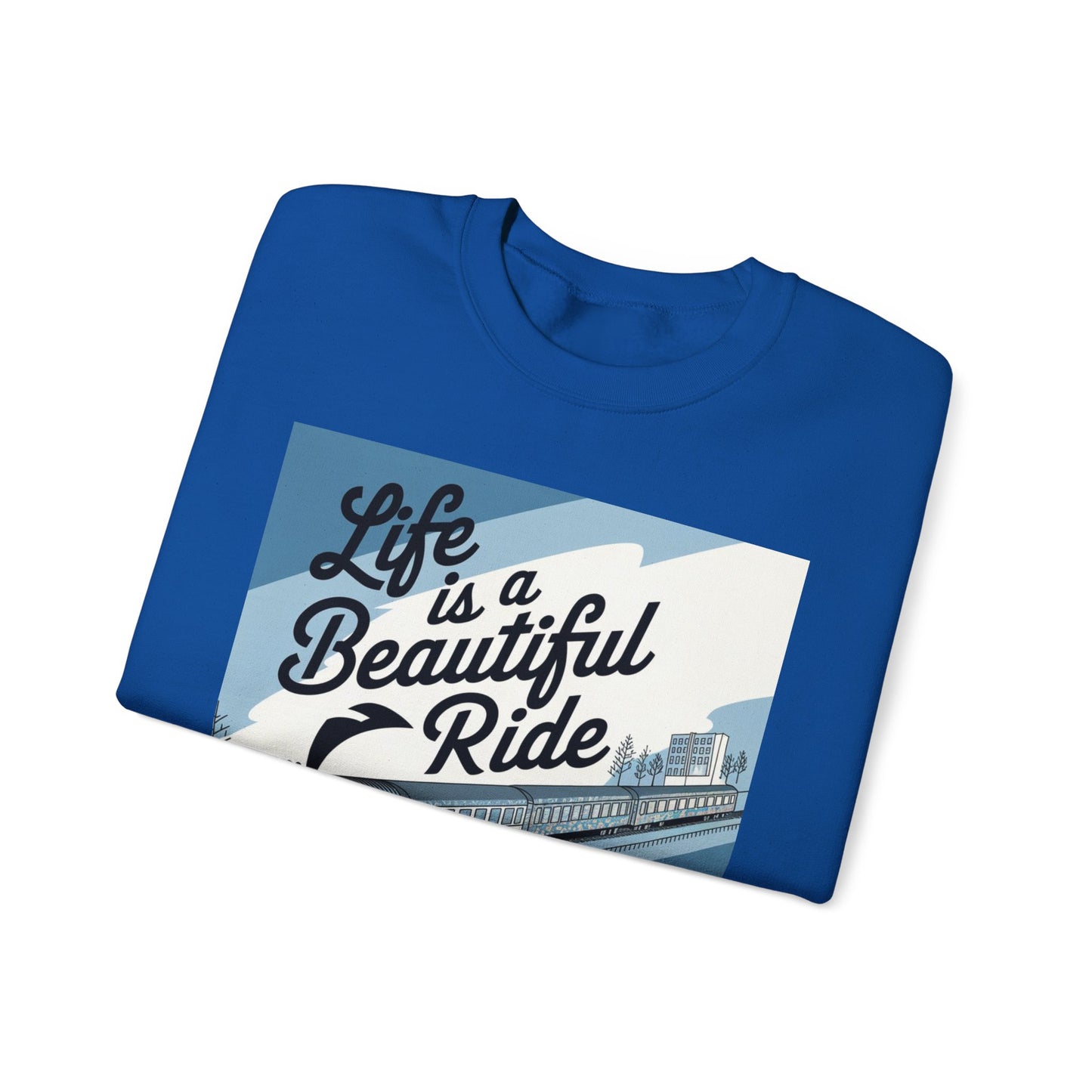 Life Is A Beautiful Ride Unisex Heavy Blend™ Crewneck Sweatshirt Gildan 18000