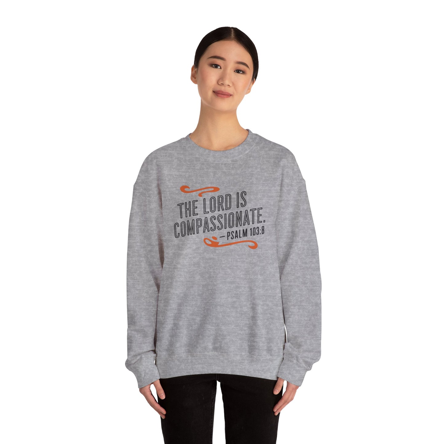 The LORD Is Compassionate Unisex Heavy Blend™ Crewneck Sweatshirt