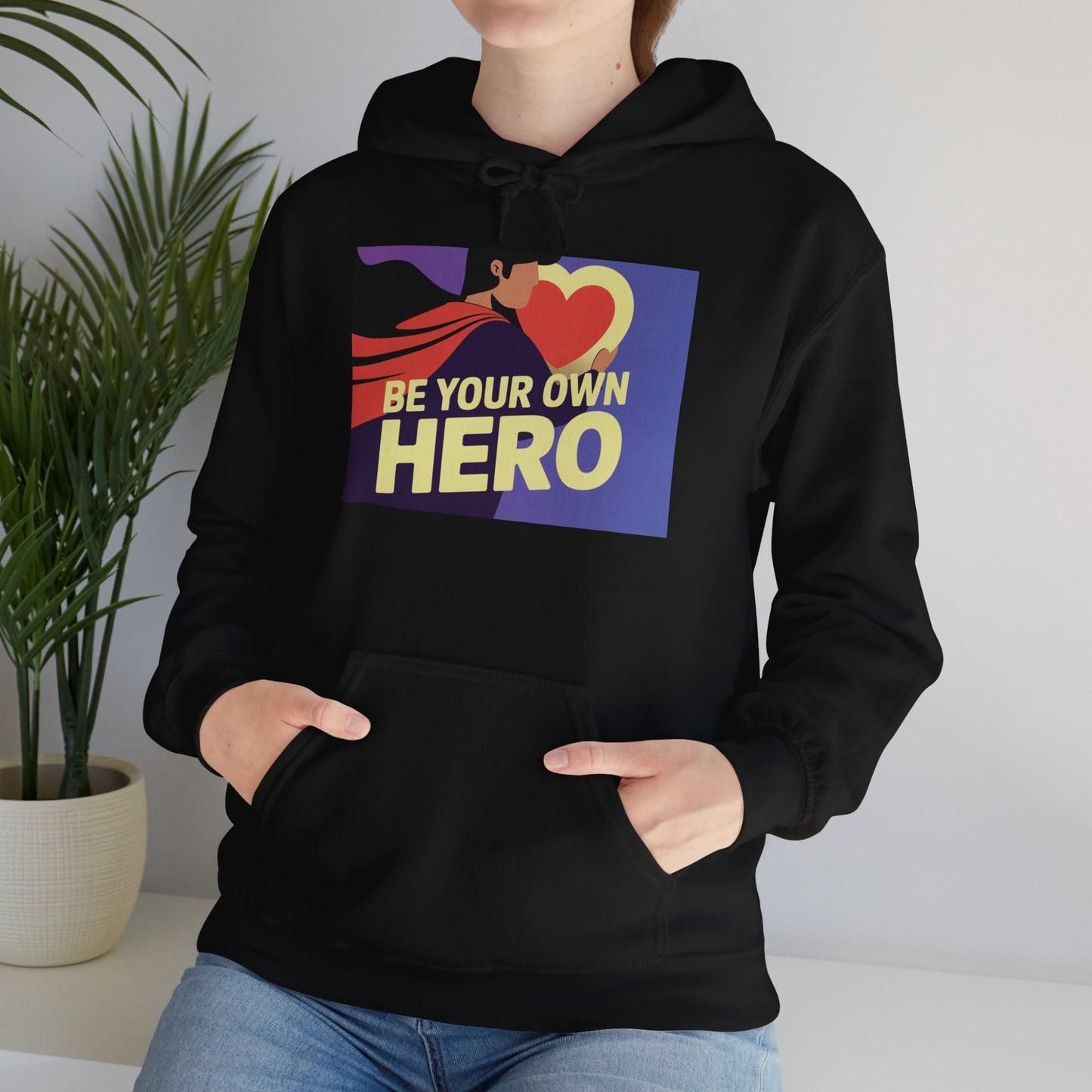 Be Your Own Hero Unisex Heavy Blend™ Hoodie, Hooded Sweatshirt Gildan 18500