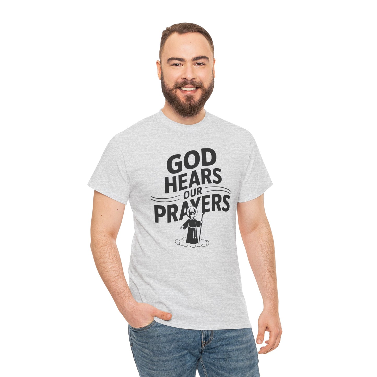 GOD Hears Our Prayers Unisex Heavy Cotton Tee