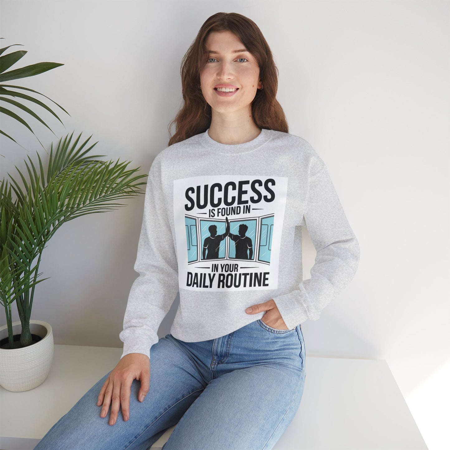 Success Is Found In Your Daily Routine Unisex Heavy Blend™ Crewneck Sweatshirt