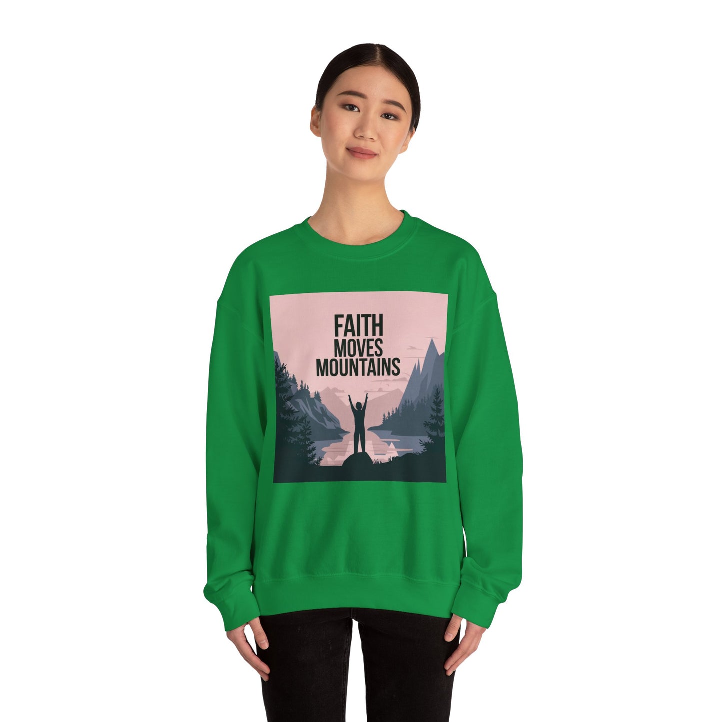 Faith Moves Mountains Unisex Heavy Blend™ Crewneck Sweatshirt