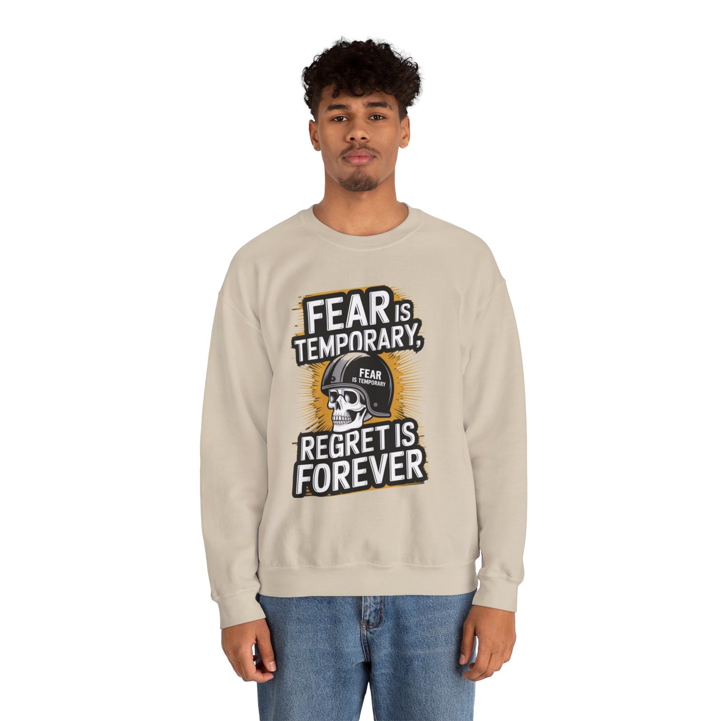 Fear Is Temporary Regret Is Forever Unisex Heavy Blend™ Crewneck Sweatshirt