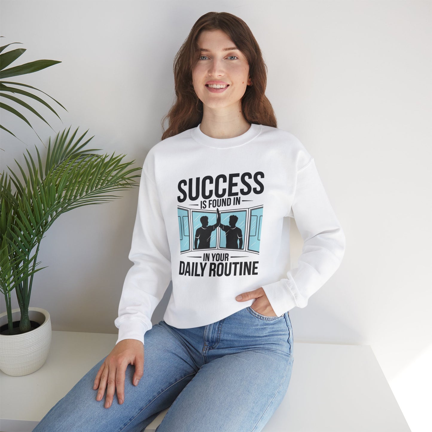 Success Is Found In Your Daily Routine Unisex Heavy Blend™ Crewneck Sweatshirt