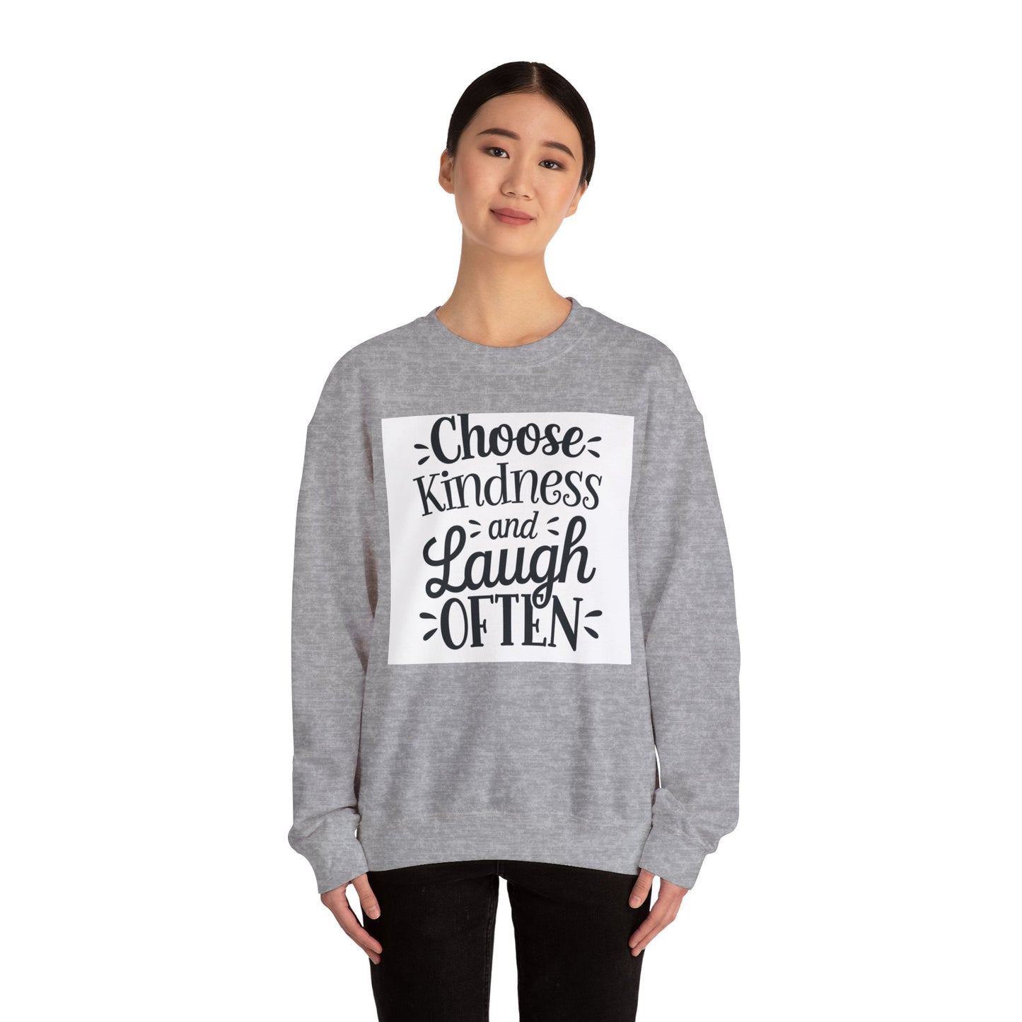 Choose Kindness And Laugh OFTEN Unisex Heavy Blend™ Crewneck Sweatshirt Gildan 18000