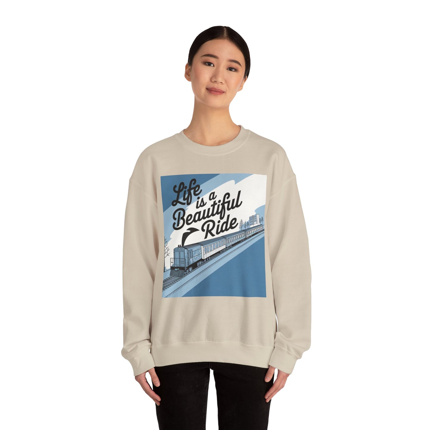 Life Is A Beautiful Ride Unisex Heavy Blend™ Crewneck Sweatshirt Gildan 18000