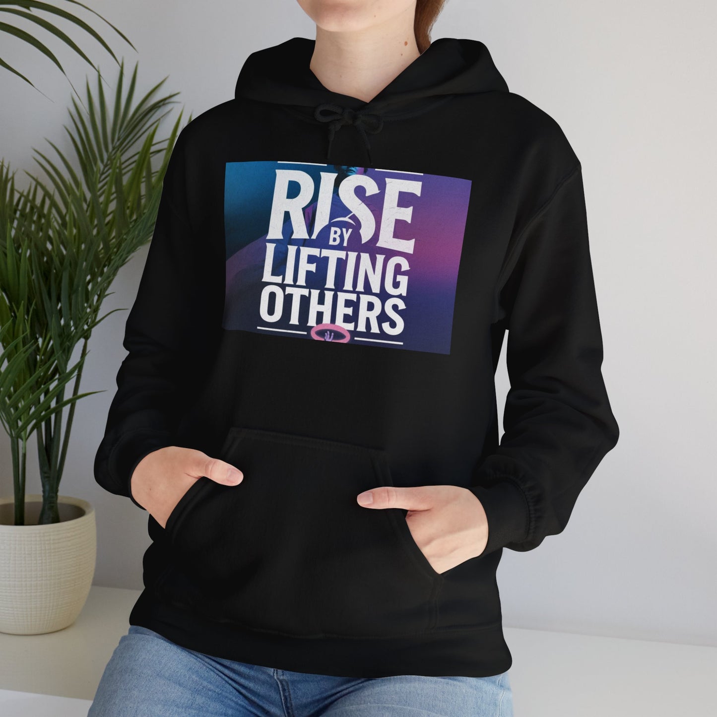 Rise By Lifting Others Hoodie - Inspirational Unisex Hooded Sweatshirt Gildan 18500