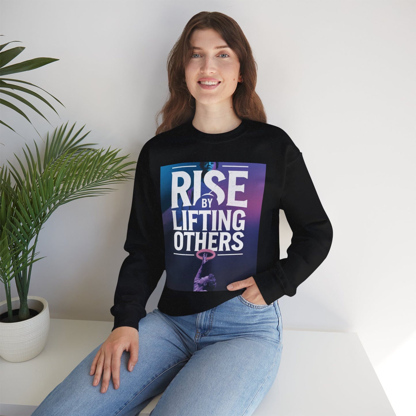 Rise By Lifting Others Sweatshirt Gildan 18000