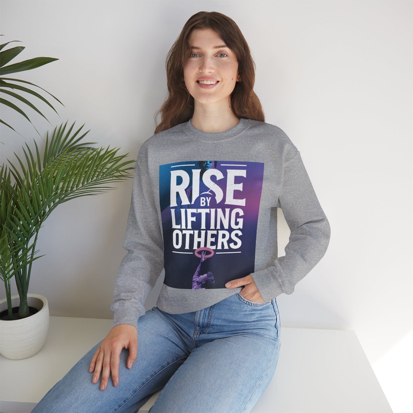 Rise By Lifting Others Sweatshirt Gildan 18000