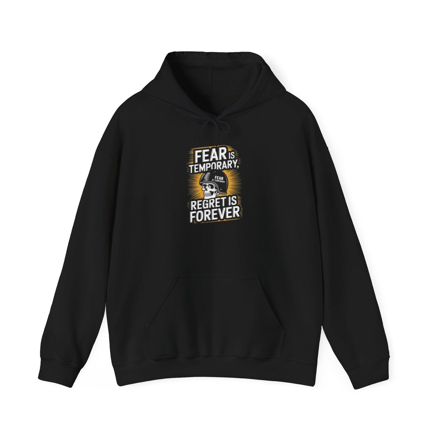 Fear Is Temporary, Regret Is Forever Unisex Heavy Blend™ Hoodie, Hooded Sweatshirt Gildan 18500