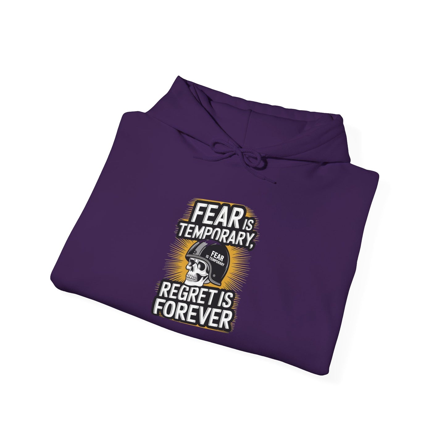 Fear Is Temporary, Regret Is Forever Unisex Heavy Blend™ Hoodie, Hooded Sweatshirt Gildan 18500