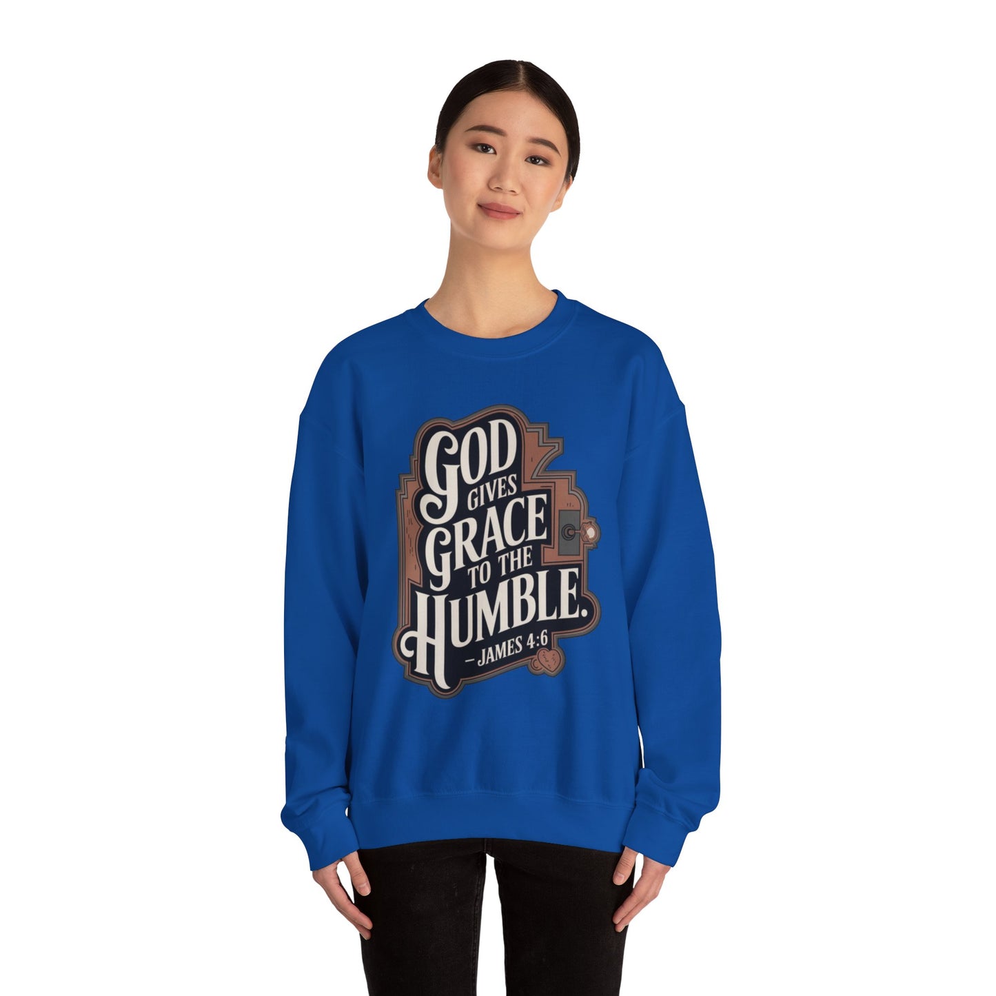 GOD Gives Grace To The Humble Sweatshirt Unisex Heavy Blend™ Crewneck