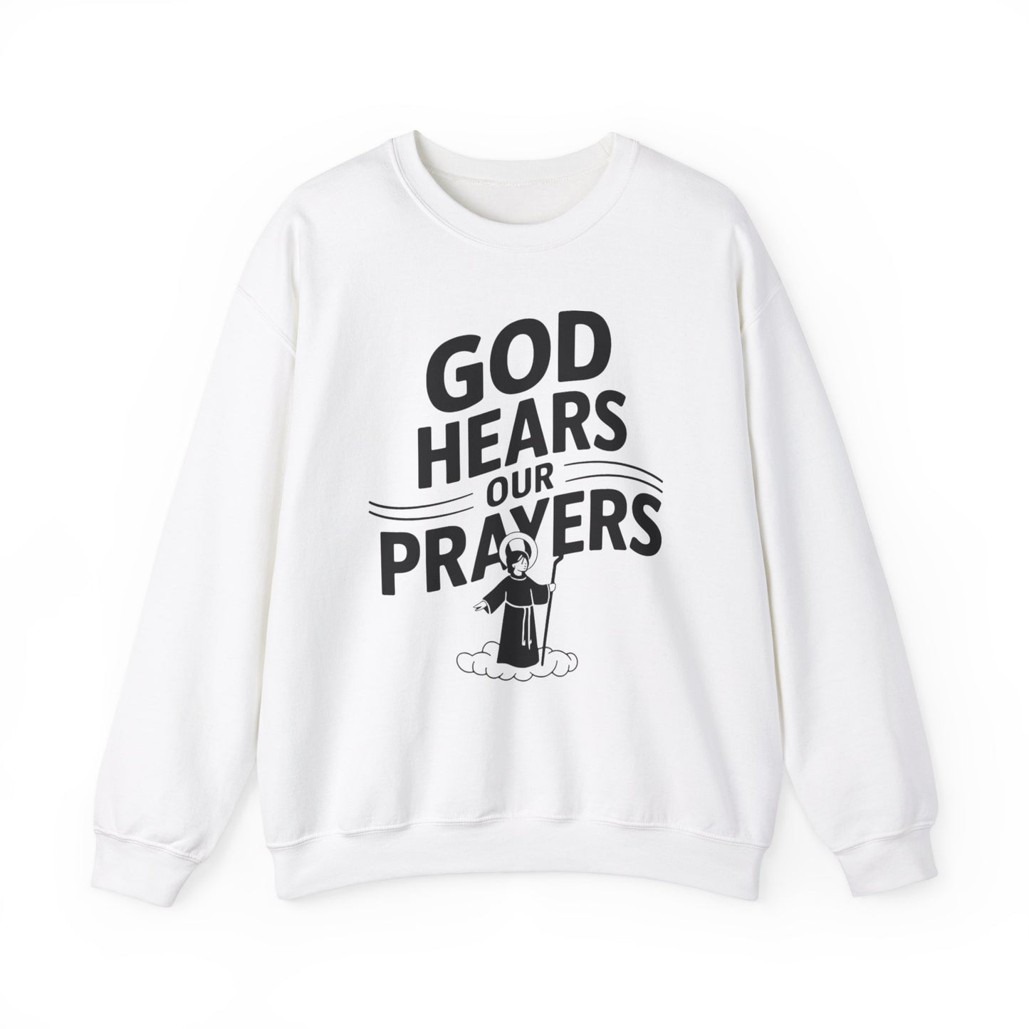 GOD Hears Our Prayers Unisex Heavy Blend™ Crewneck Sweatshirt