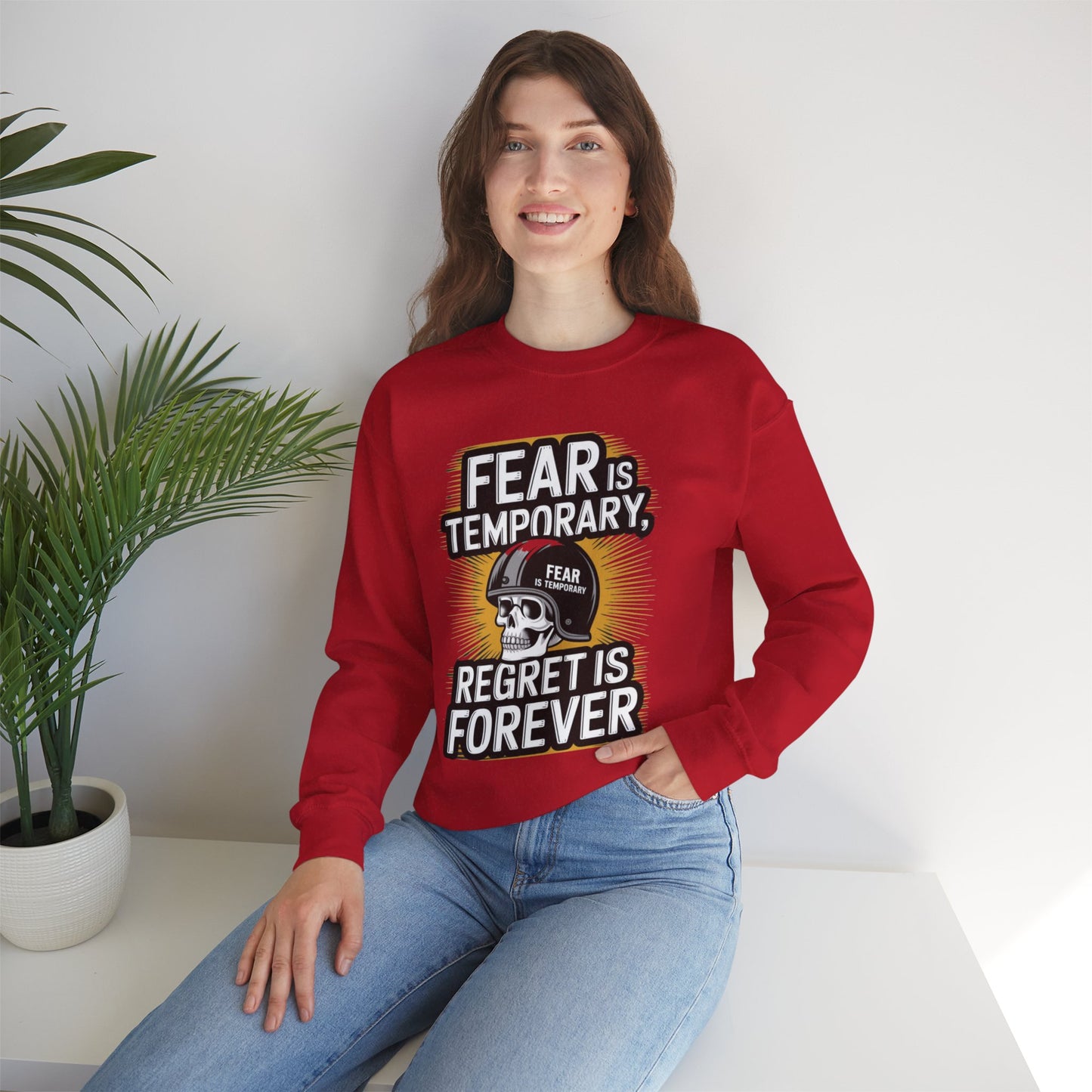 Fear Is Temporary Regret Is Forever Unisex Heavy Blend™ Crewneck Sweatshirt