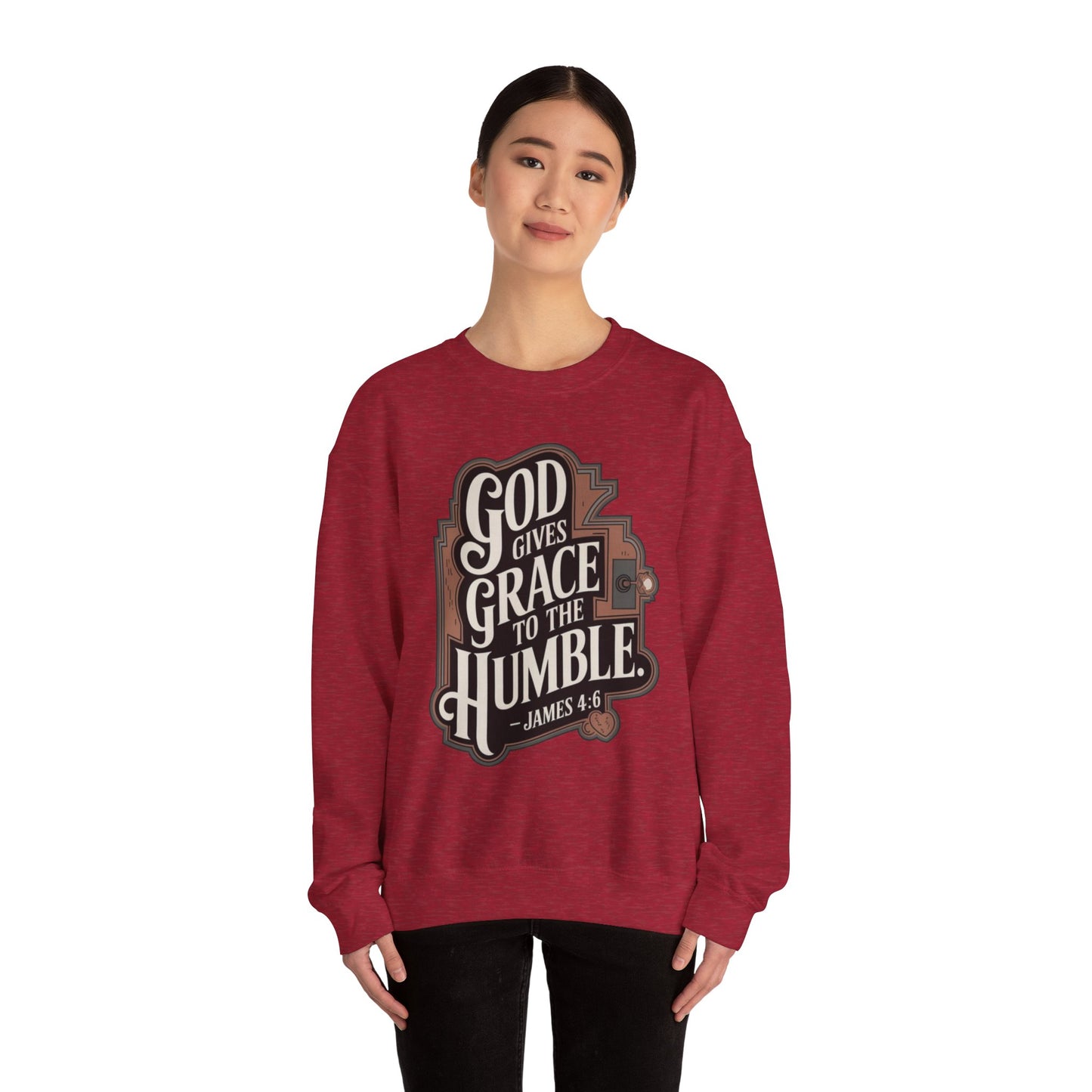 GOD Gives Grace To The Humble Sweatshirt Unisex Heavy Blend™ Crewneck