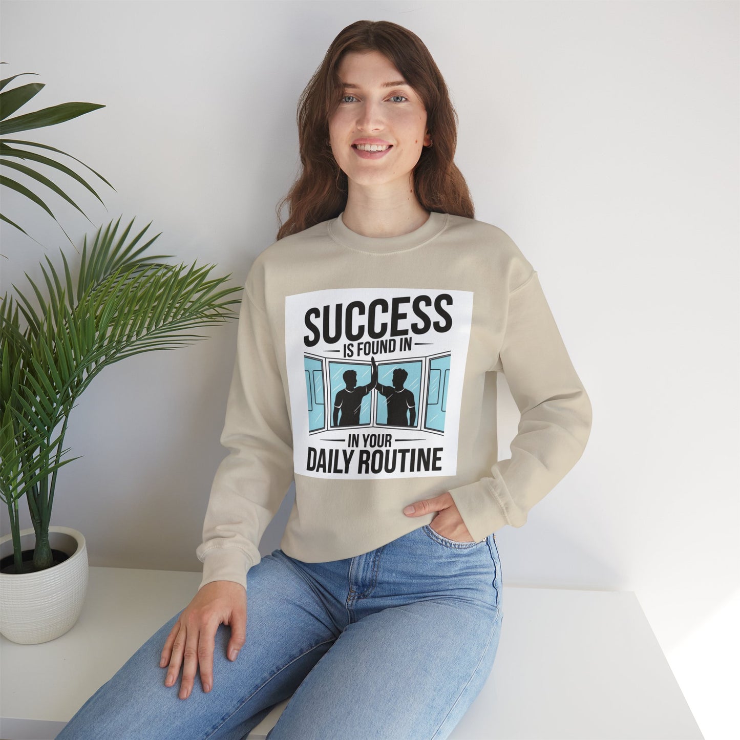 Success Is Found In Your Daily Routine Unisex Heavy Blend™ Crewneck Sweatshirt