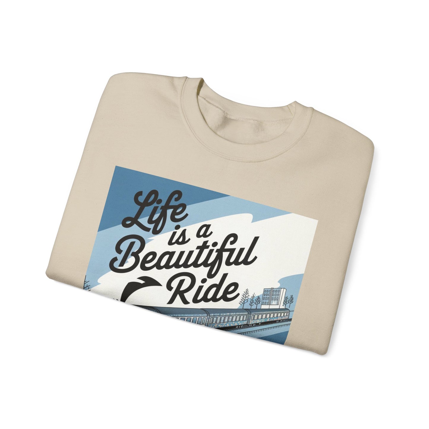 Life Is A Beautiful Ride Unisex Heavy Blend™ Crewneck Sweatshirt Gildan 18000