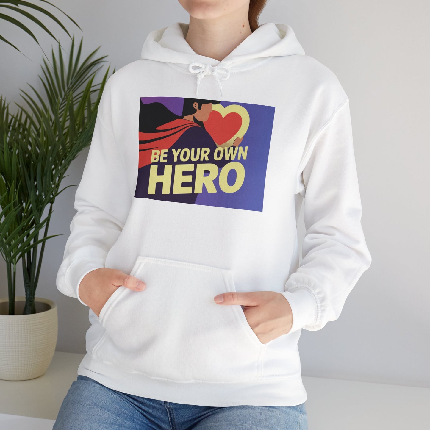 Be Your Own Hero Unisex Heavy Blend™ Hoodie, Hooded Sweatshirt Gildan 18500