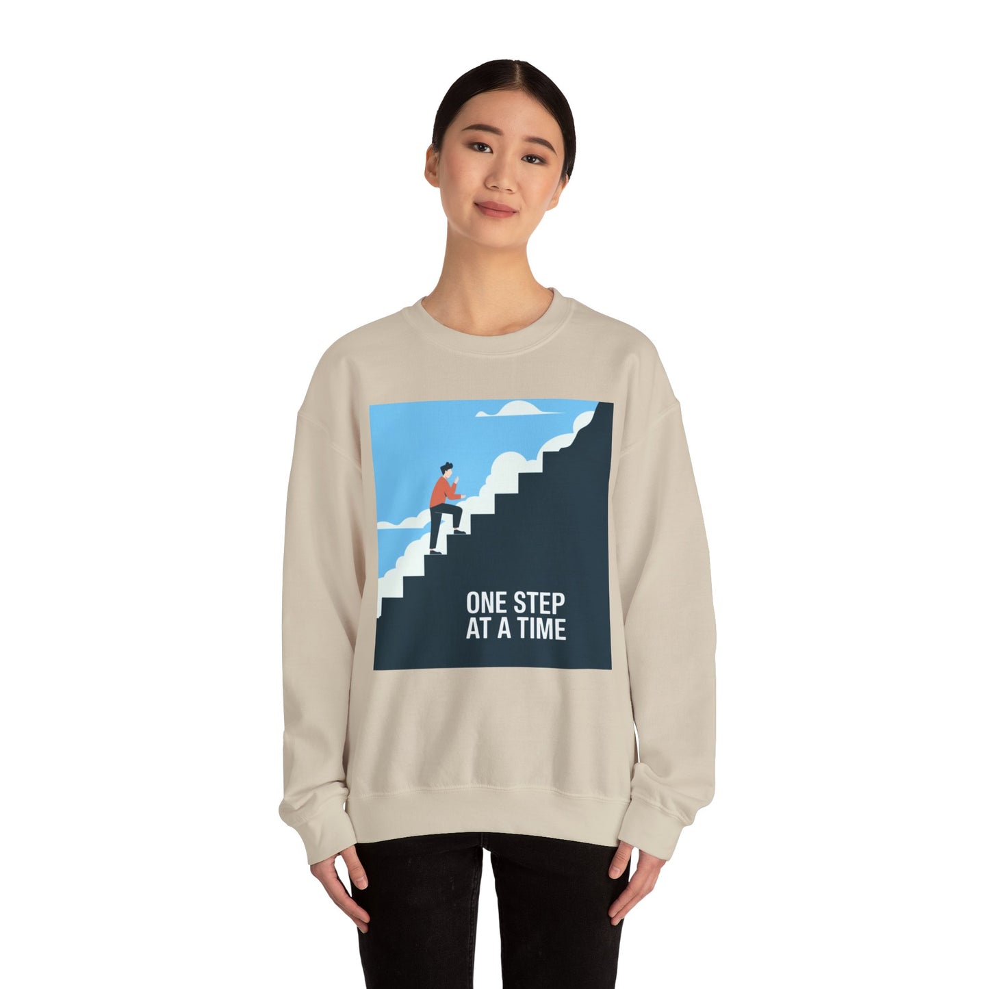 One Step At A Time Unisex Heavy Blend™ Crewneck Sweatshirt Gildan 18000