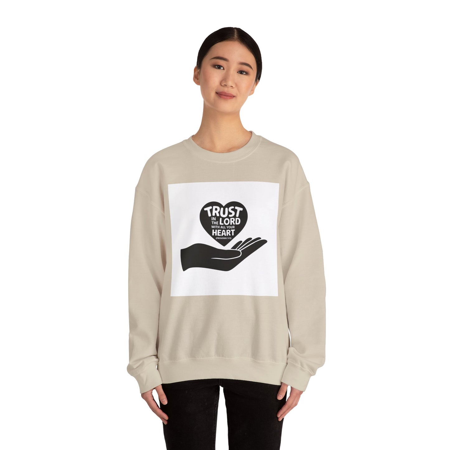 Trust In The LORD With All Your Heart  Unisex Heavy Blend™ Crewneck Sweatshirt