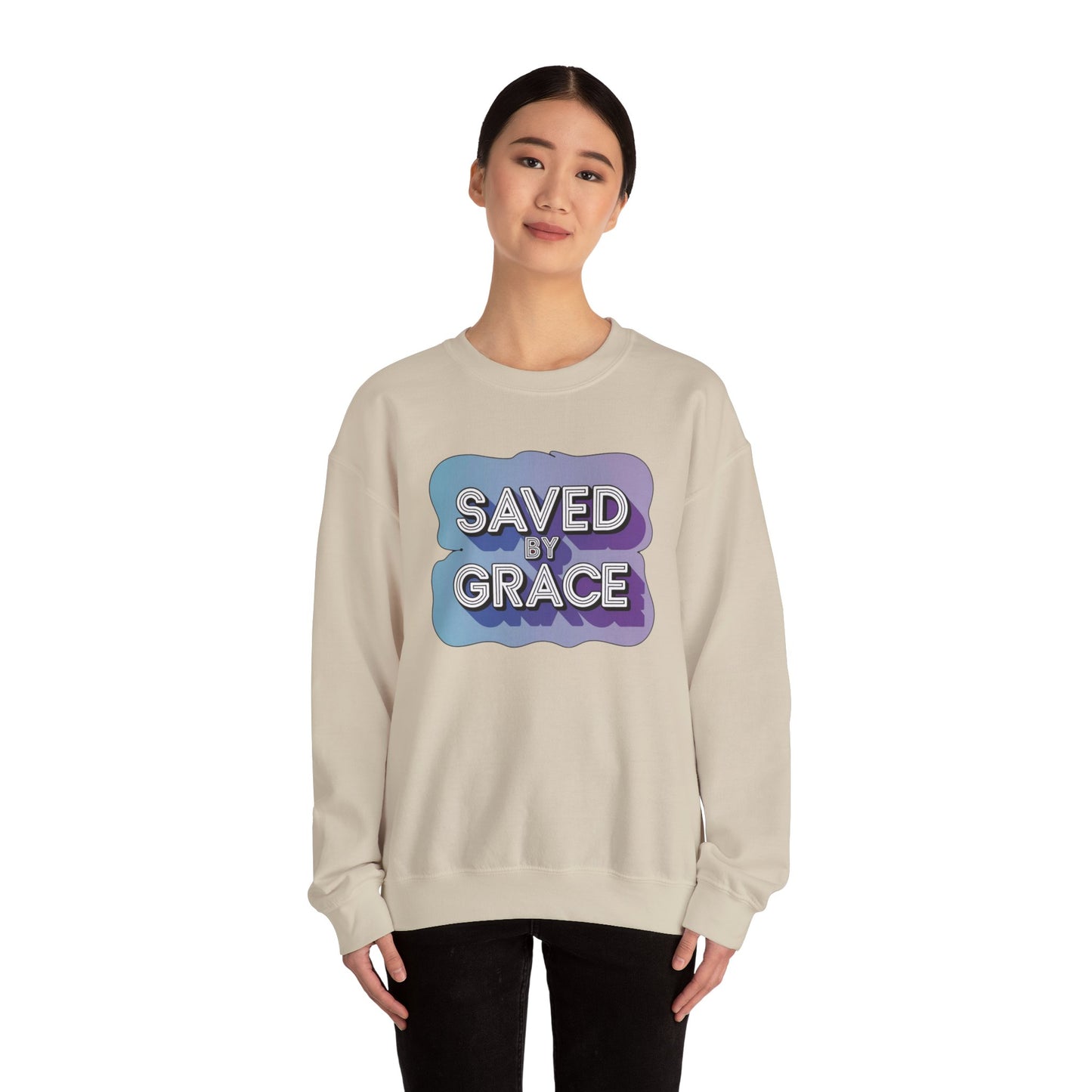 Saved By Grace  Unisex Heavy Blend™ Crewneck Sweatshirt