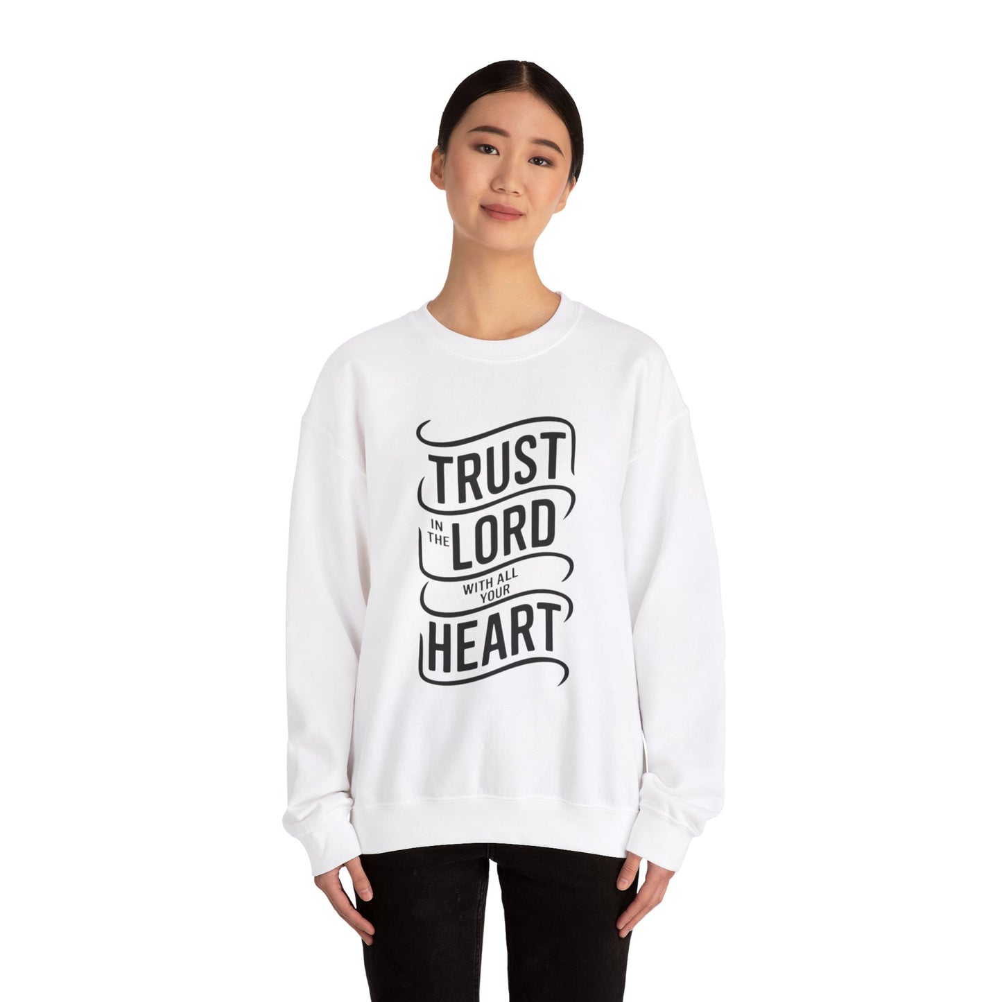 Trust In The LORD With All Your Heart Unisex Heavy Blend™ Crewneck Sweatshirt