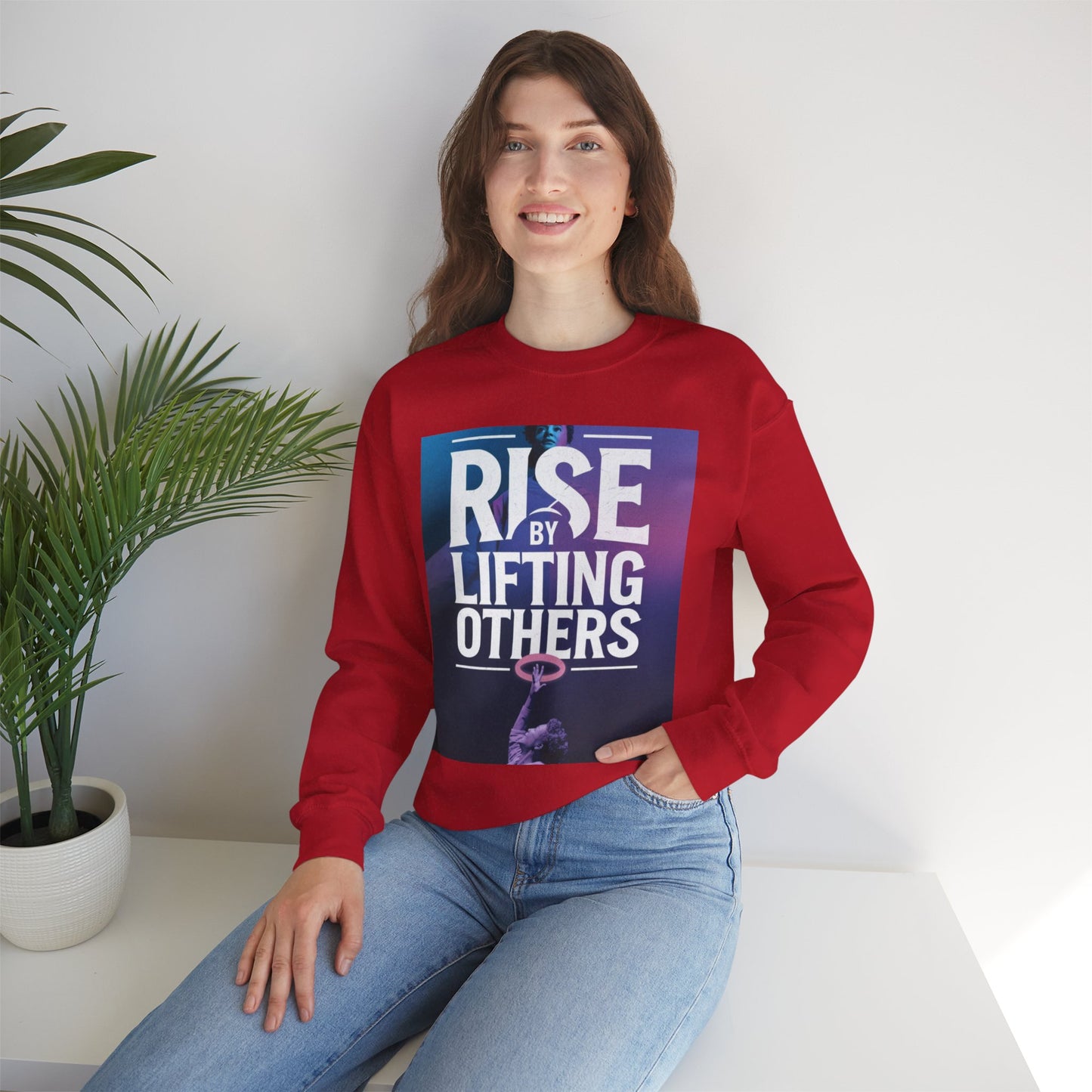 Rise By Lifting Others Sweatshirt Gildan 18000