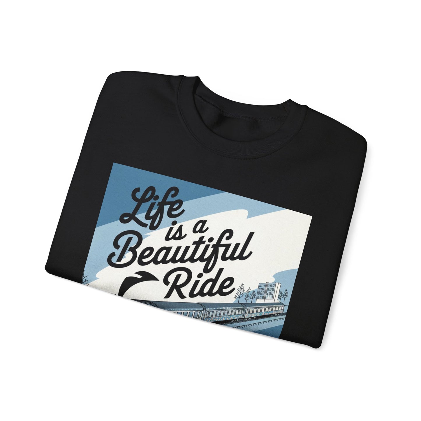 Life Is A Beautiful Ride Unisex Heavy Blend™ Crewneck Sweatshirt Gildan 18000