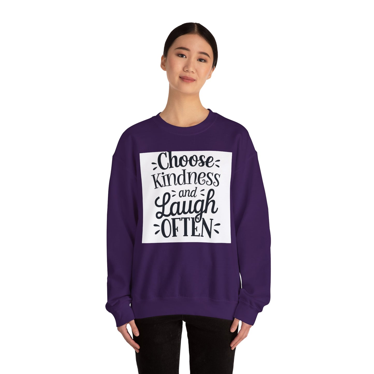 Choose Kindness And Laugh OFTEN Unisex Heavy Blend™ Crewneck Sweatshirt Gildan 18000