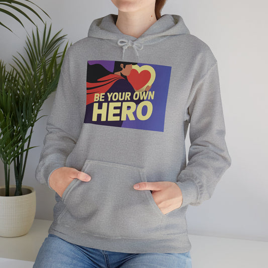 Be Your Own Hero Unisex Heavy Blend™ Hoodie, Hooded Sweatshirt Gildan 18500