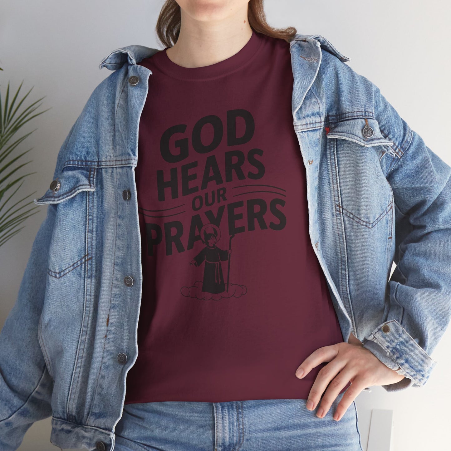 GOD Hears Our Prayers Unisex Heavy Cotton Tee